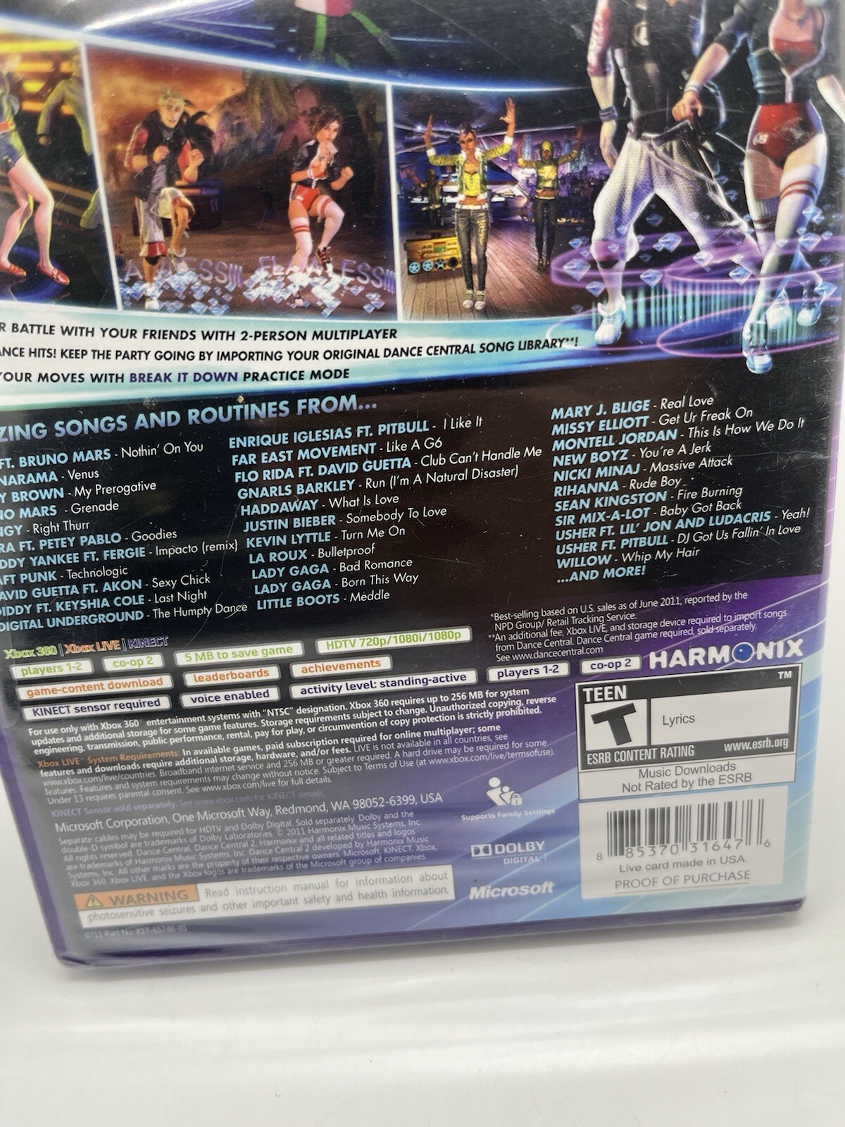 Dance Central 2 Microsoft Xbox 360 Game Brand New Sealed