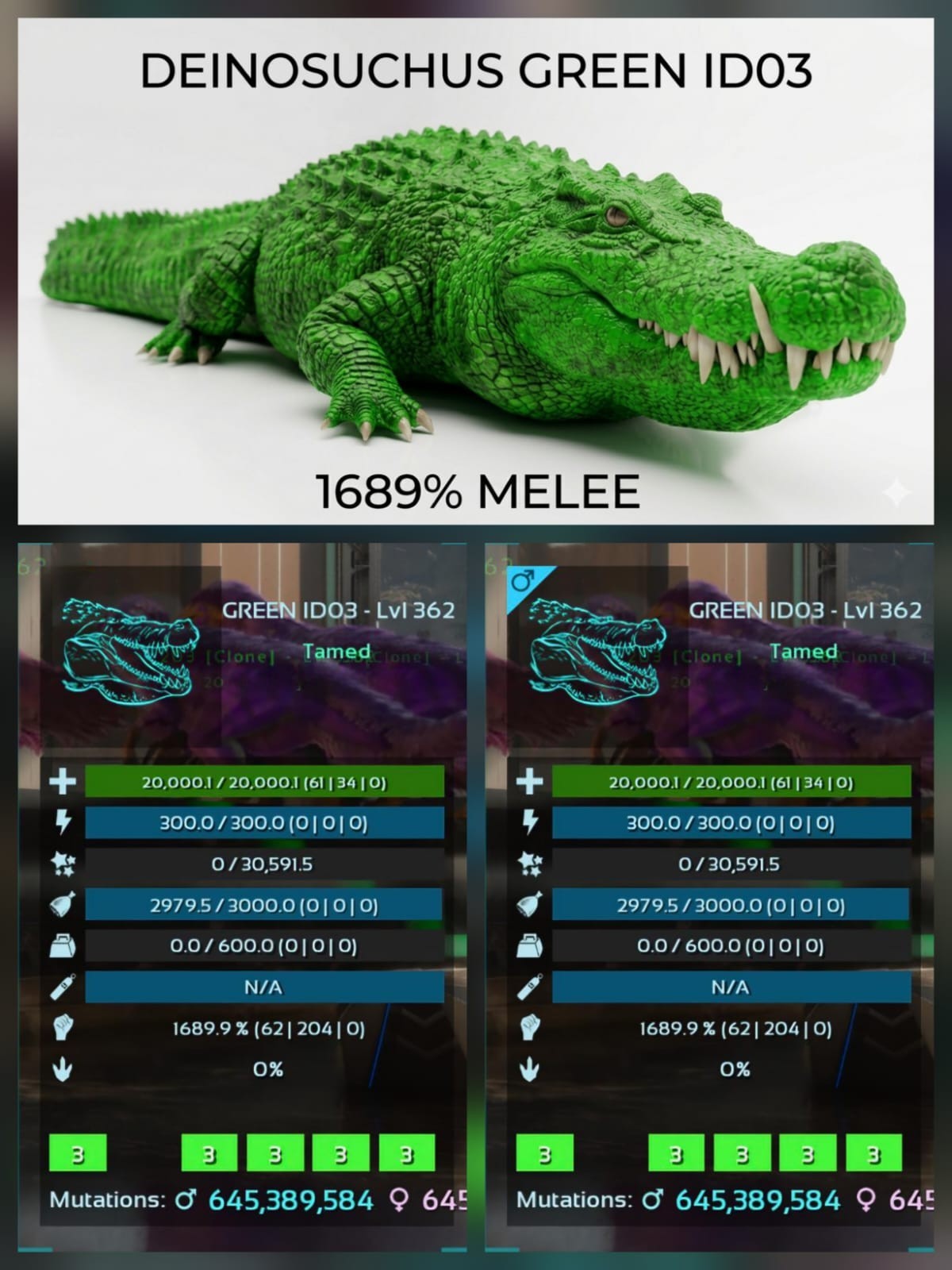 DEINOSUCHUS TOP STATS Baby Pair – Ark Survival Ascended PVE Official PC/XBX/PS5