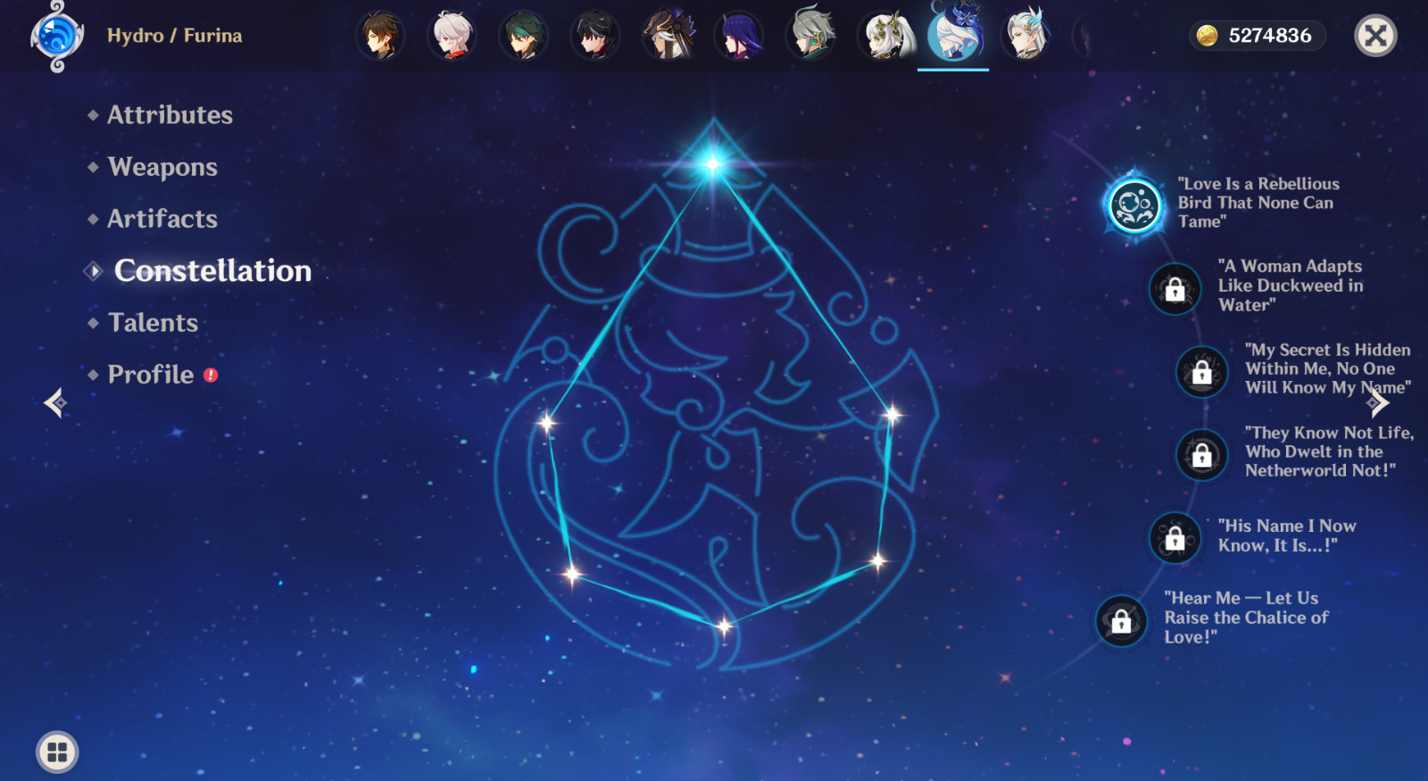 [AR60/NA] Genshin + Honkai Account – 35 5* Char & 25 5* Weapon – C2 Durin & more