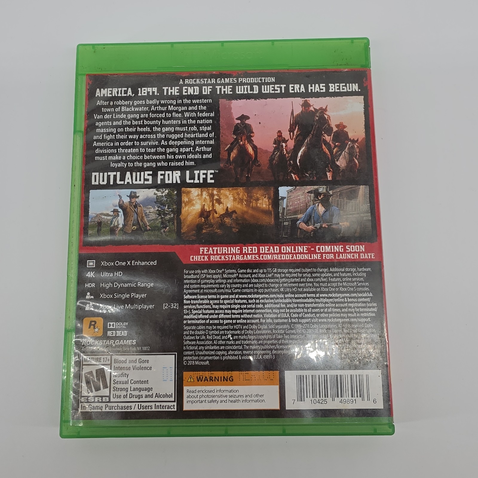 Red Dead Redemption 2 – Microsoft Xbox One – 2 Discs W/ Map great condition