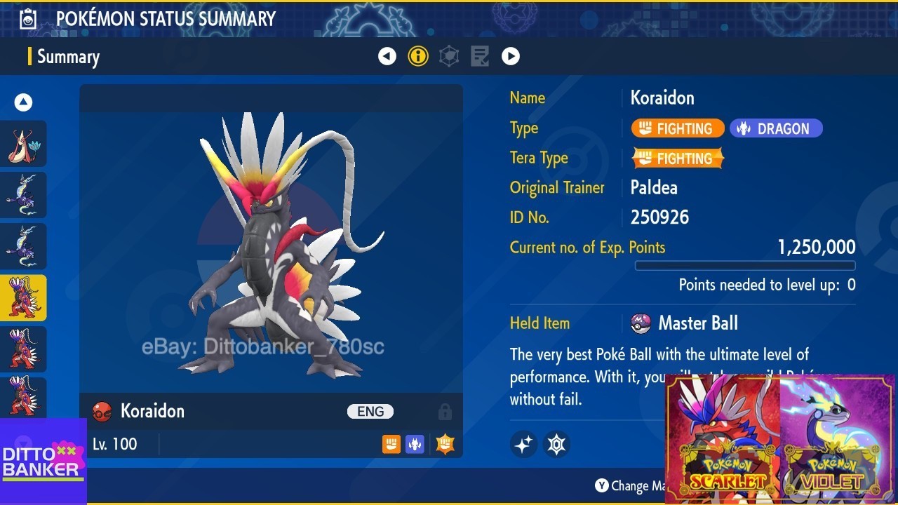 Pokemon Scarlet/Violet✨SHINY KORAIDON 2025 Legit Evęnt Ver. Tradęd NEW FAST 6IV