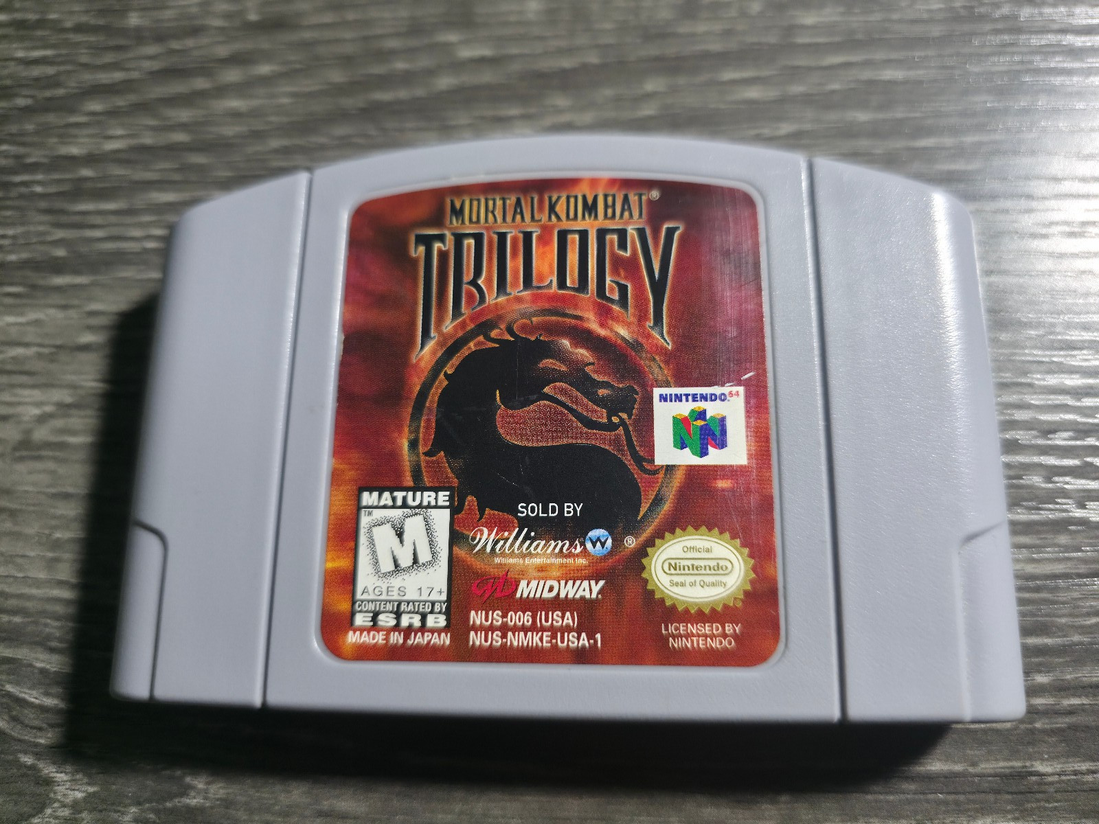Mortal Kombat Trilogy (Nintendo 64, 1996) N64 Cart Only Authentic TESTED