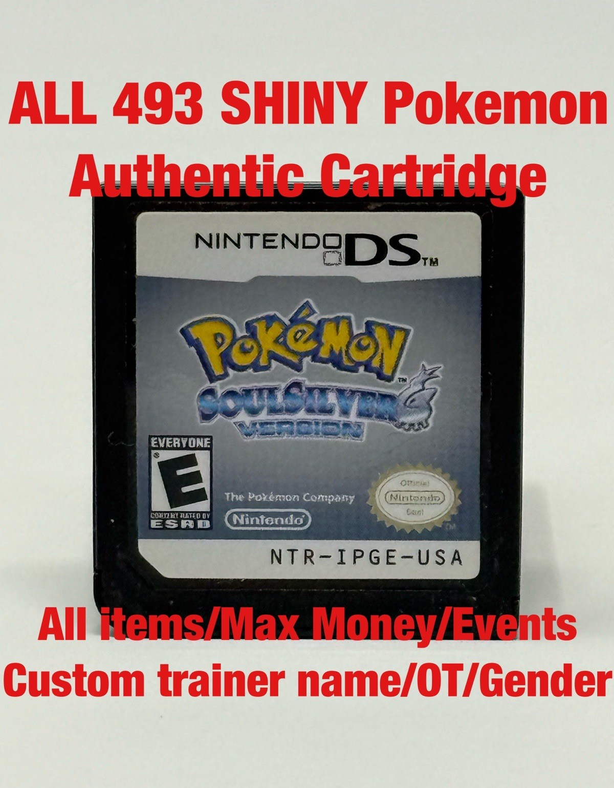 Pokemon: SoulSilver Version Nintendo DS | Authentic | All 493 SHINY Pokemon