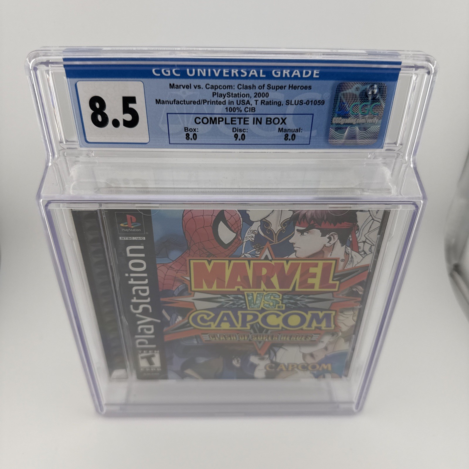 Marvel vs. Capcom: Clash of Super Heroes Sony PlayStation 1 (2000) CIB CGC 8.5