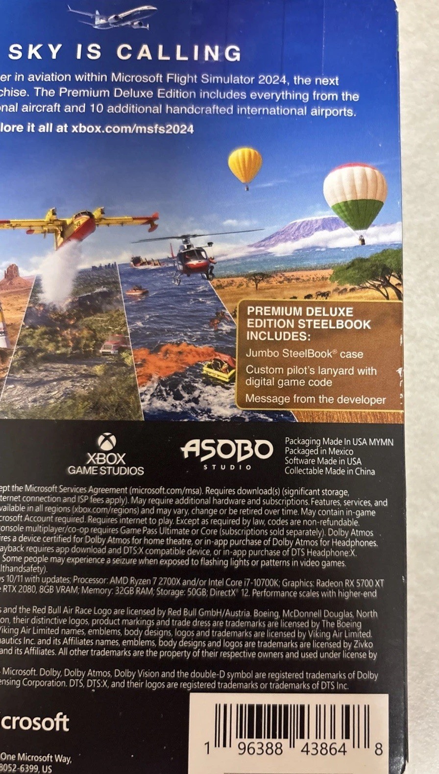 NEW sealed MICROSOFT FLIGHT SIMULATOR 2024 Premium Deluxe XBOX SERIES X Windows