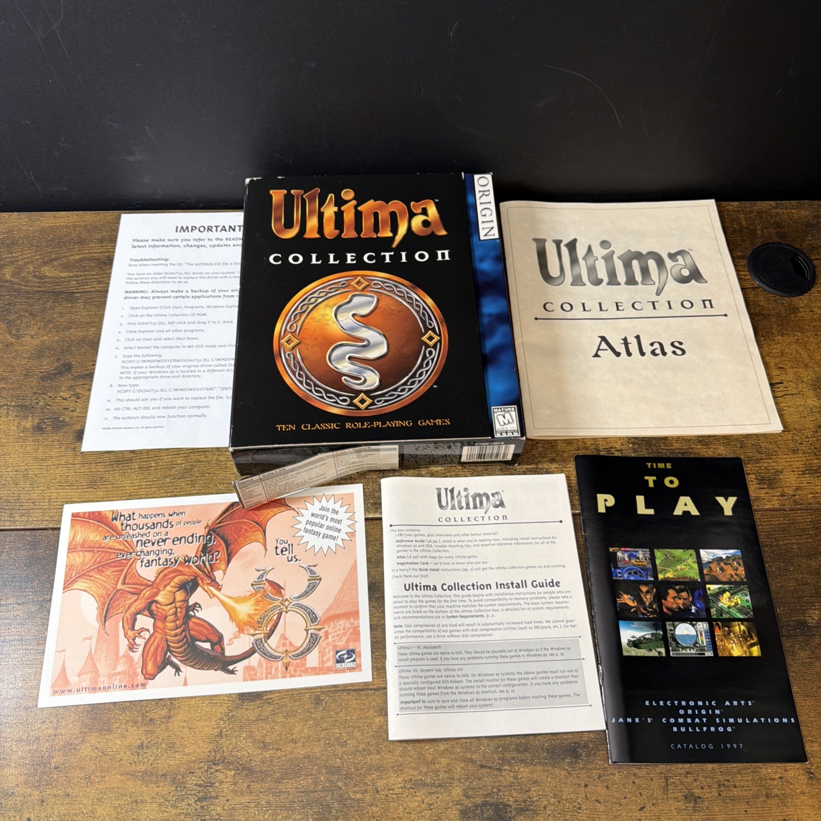 Ultima Collection Big Box CD-ROM 10 Game Classic PC 1998 ORIGIN Box Inserts Only