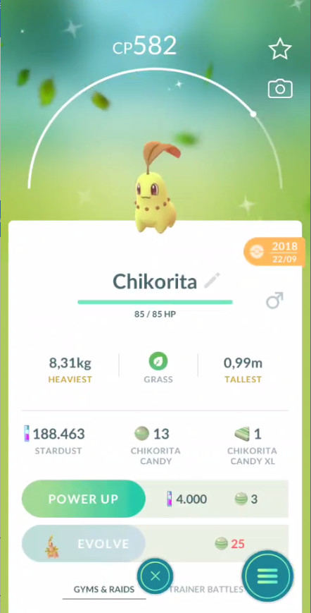 Shiny Chikorita – Guaranteed Lucky Trade – Only Registered Trade( 20k Stardust)