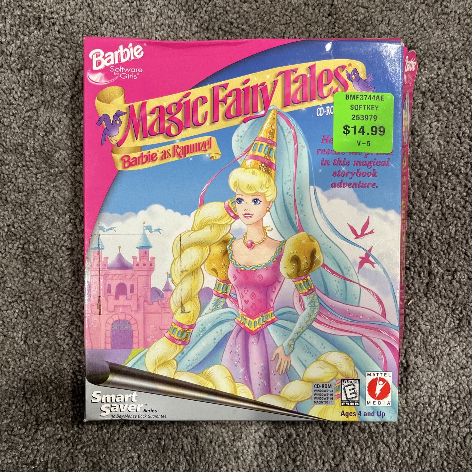 Barbie Magic Fairy Tales as Rapunzel PC Computer Game CD-ROM, VTG Mattel Media