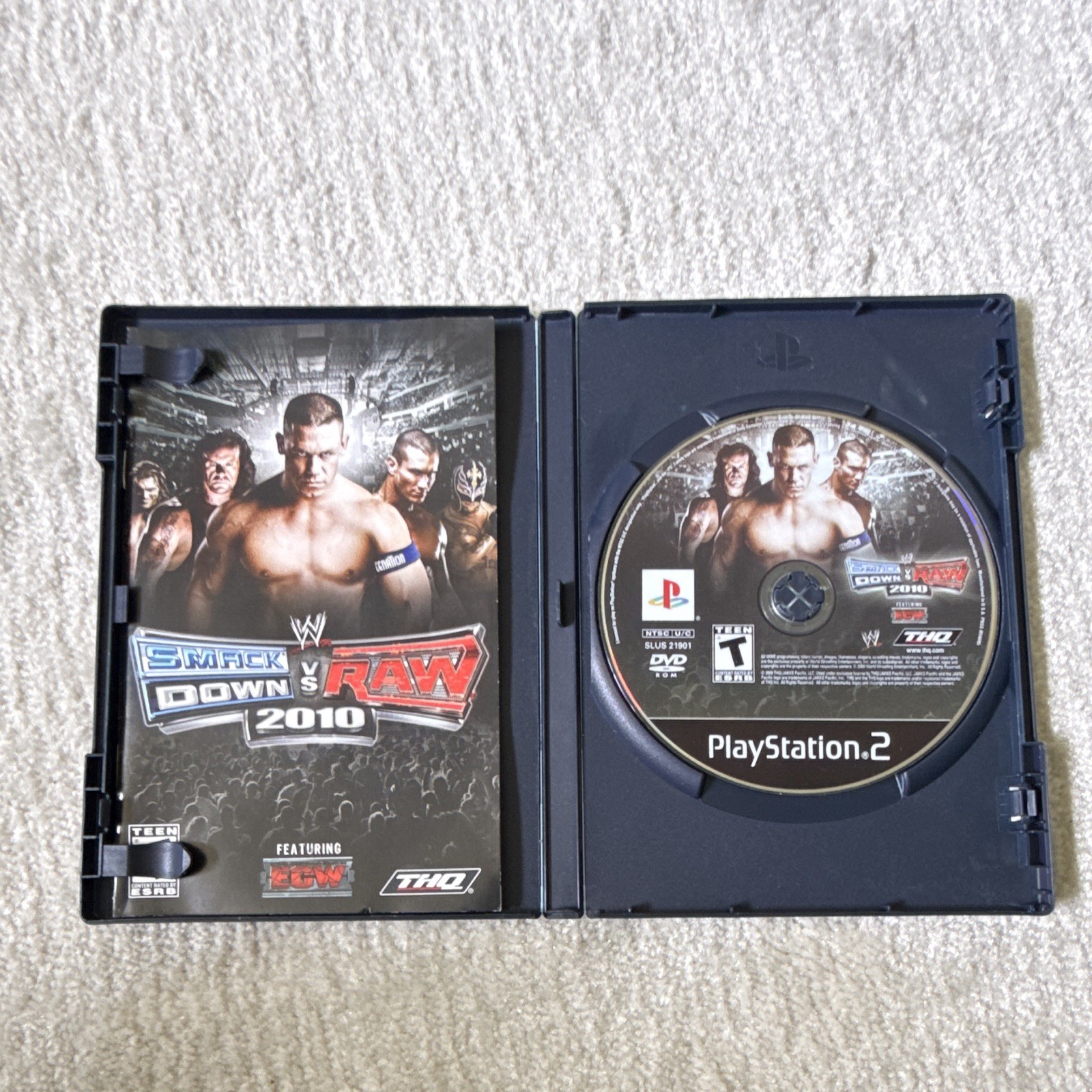 THQ WWE SmackDown vs. Raw 2010 Featuring ECW PS2 NTSC-U/C 2010 T (w/ Manual)