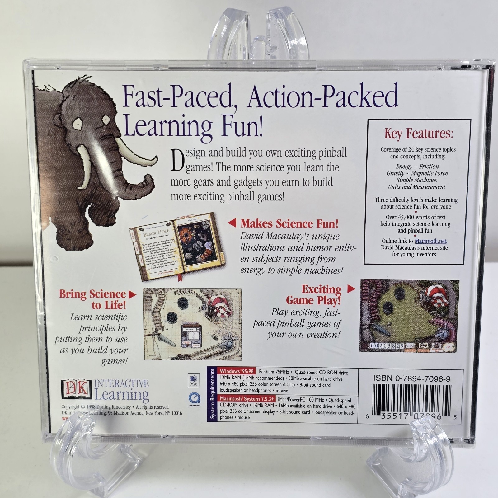 David Macaulays Pinball Science PC Mac CDROM Game 1998 DK Interactive NEW SEALED