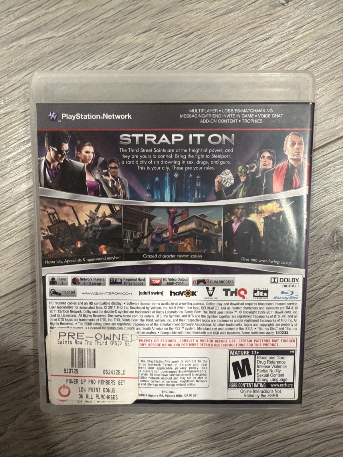 THQ Saints Row: The Third PS3 Action & Adventure M NTSC-U/C 2011 Open World CIB