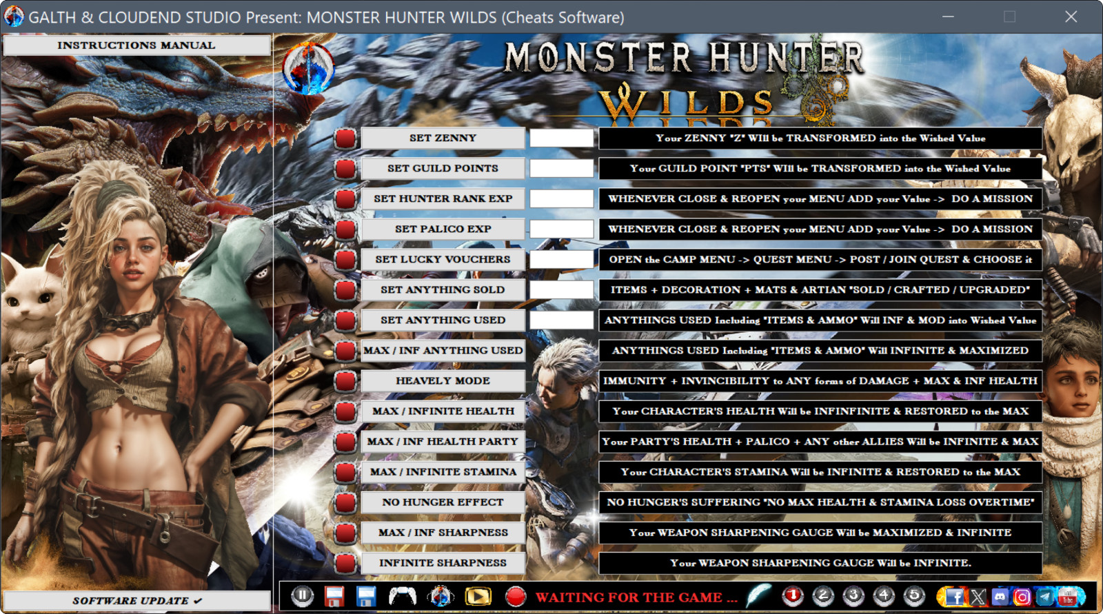 MONSTER HUNTER WILDS – WORLD’S BEST CHEATS, TRAINER, MH WILDS MOD, HR RANK 999