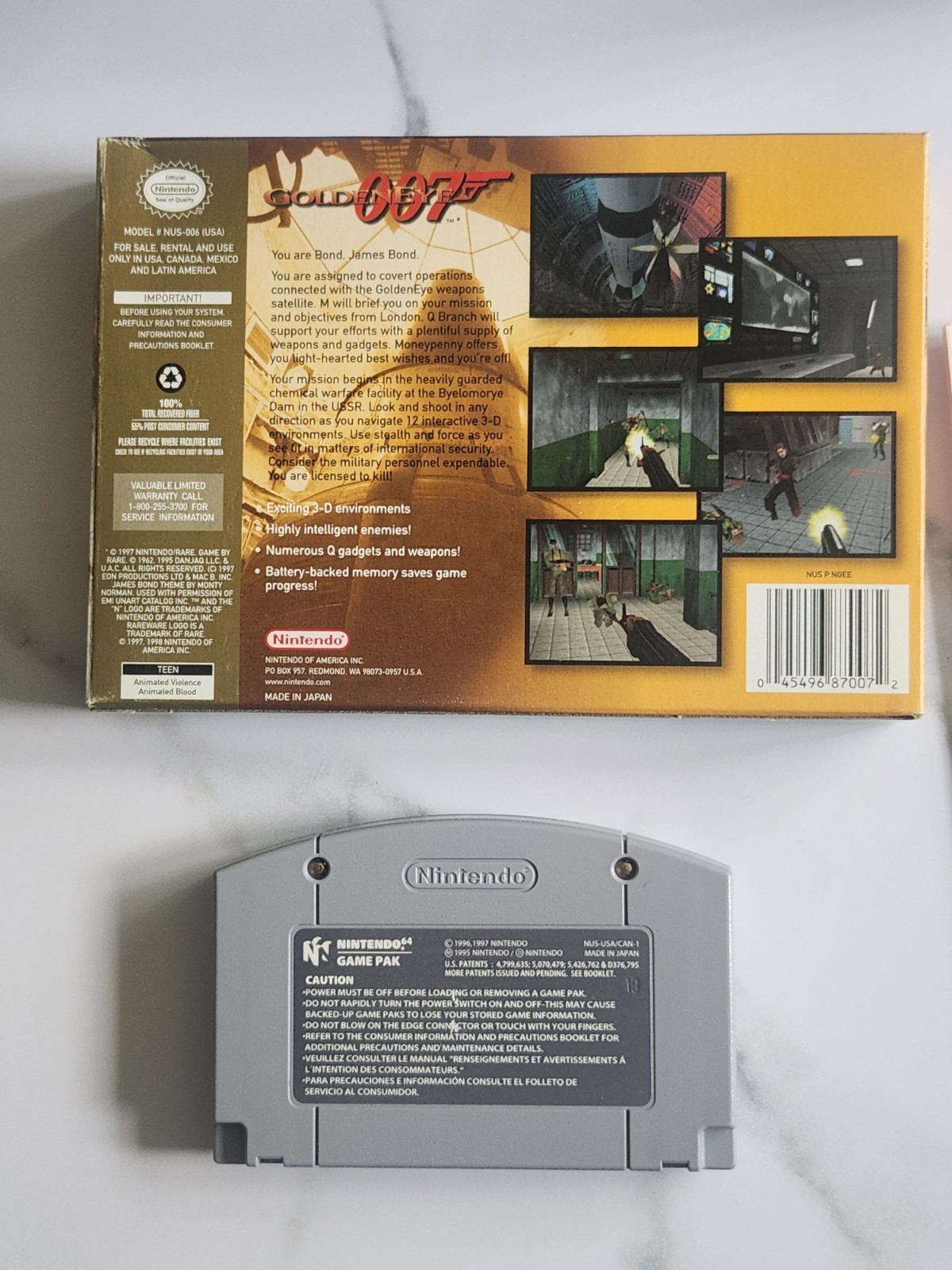 Goldeneye 007. CIB Complete. N64 Nintendo 64. Tested. Authentic. Very Good.