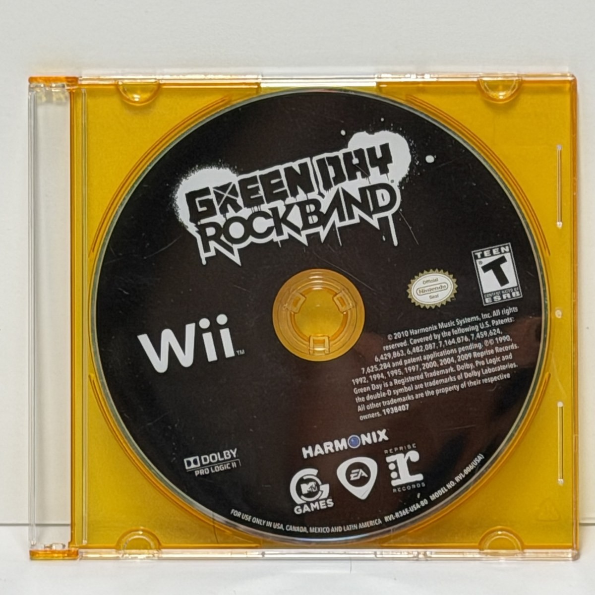Green Day Rock Band Wii Music Game T-Teen 2010 Good Disk only tested and working