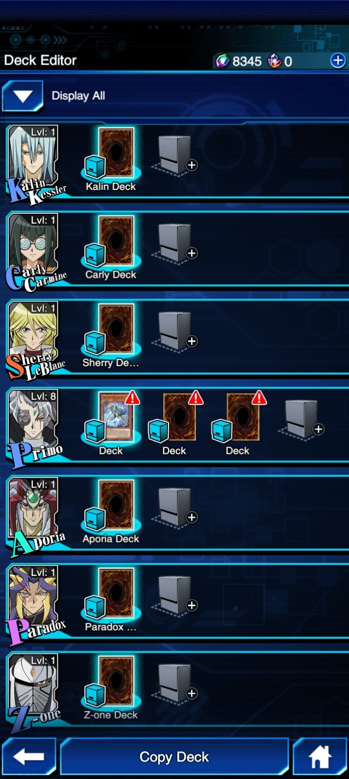 YU GI OH DUEL LINKS IOS, ANDROID, 111 characters, ,9485 gems, 21 decks, 821 box