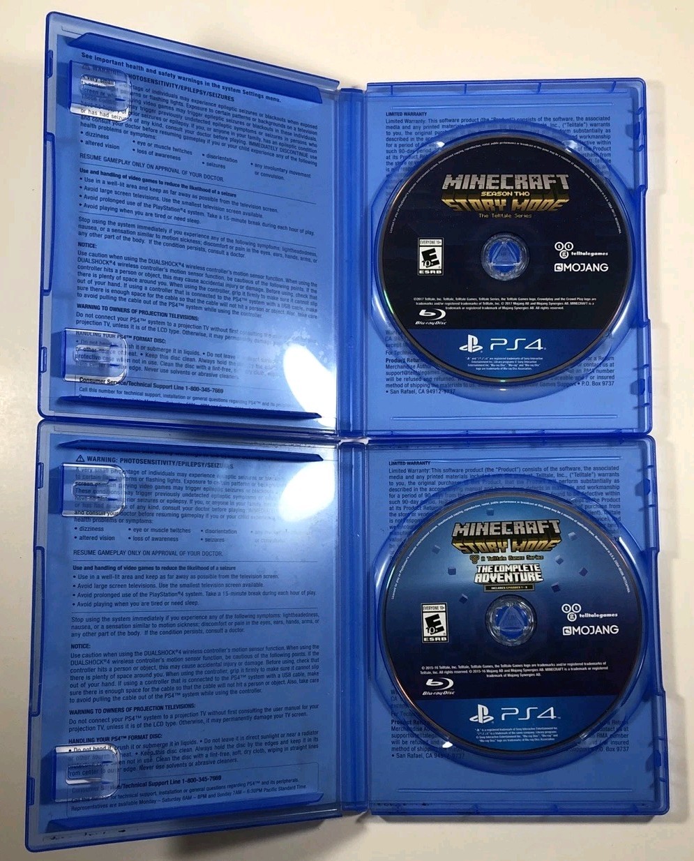 Minecraft Story Mode The Complete Adventure AND Season Two (PlayStation 4 / PS4)