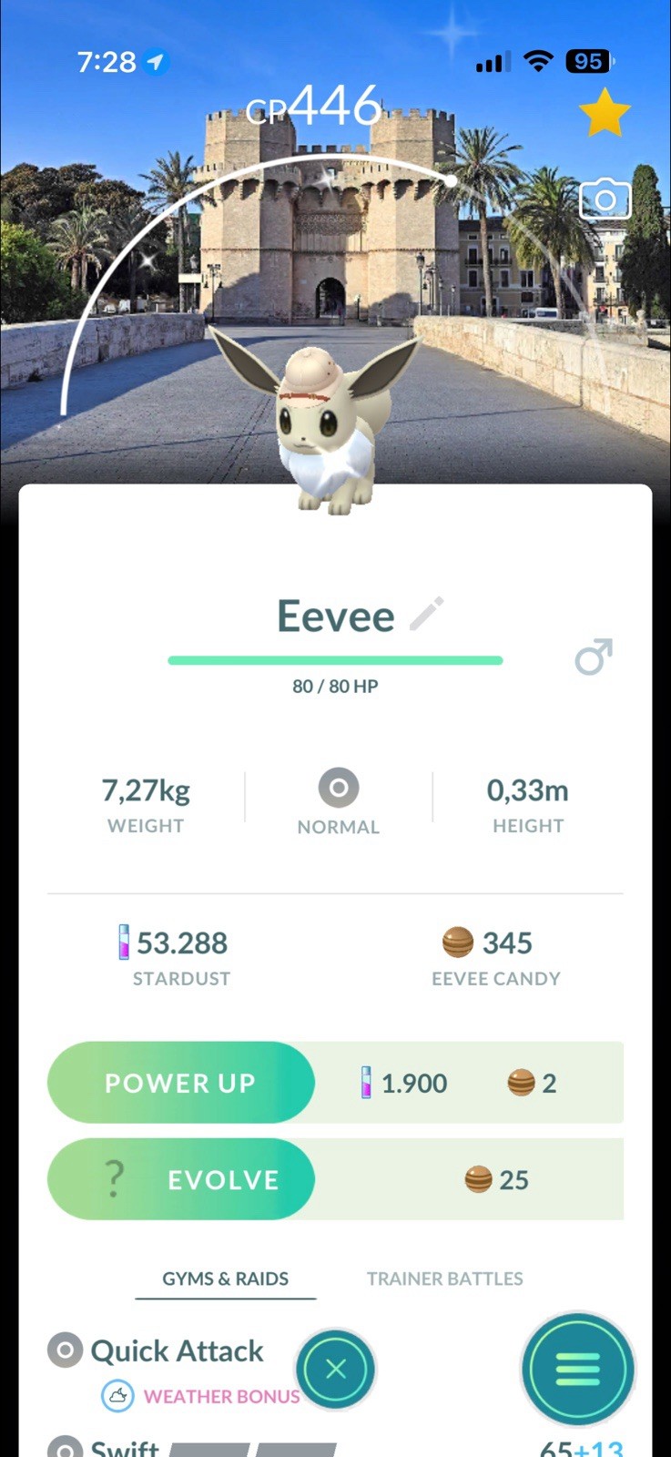 Shiny Eevee Safari Valencia ( Male ) 2025 ✨Pokemon Go✨.