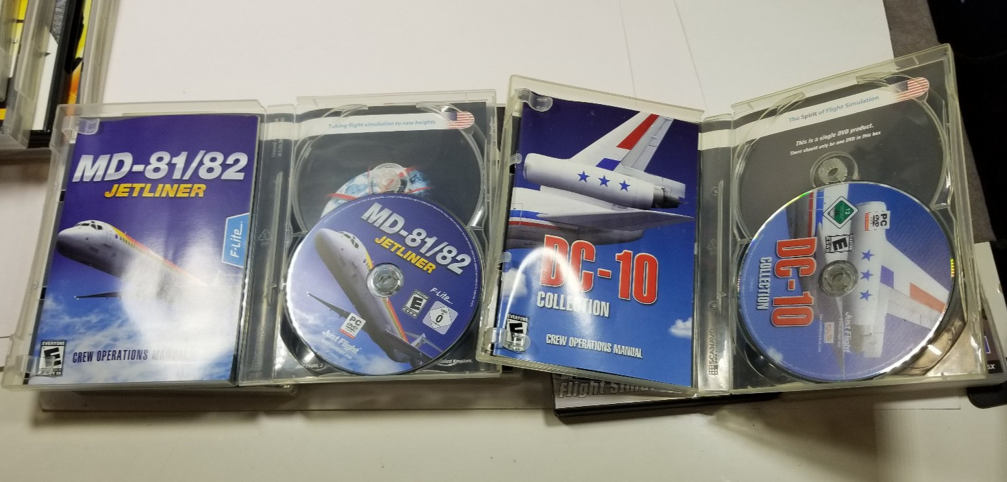 Just Flight Microsoft Simulator Expansion 737 DC-10 MD-81 C-130 Airbus Lot of 12