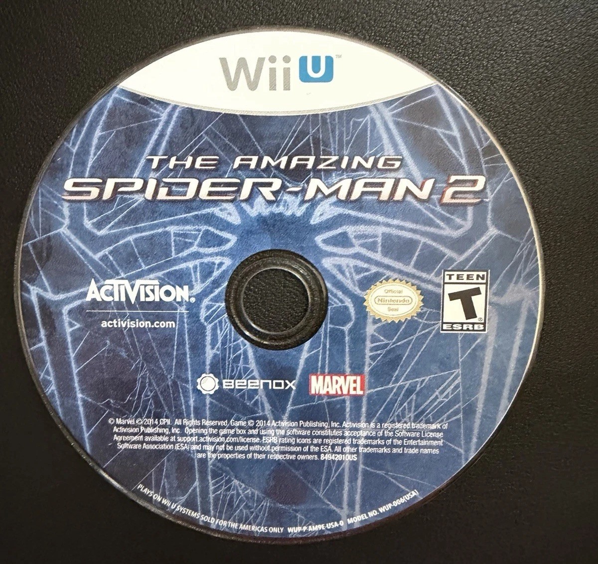 The Amazing Spider-Man 2 (Nintendo Wii U, 2014) Disc Only