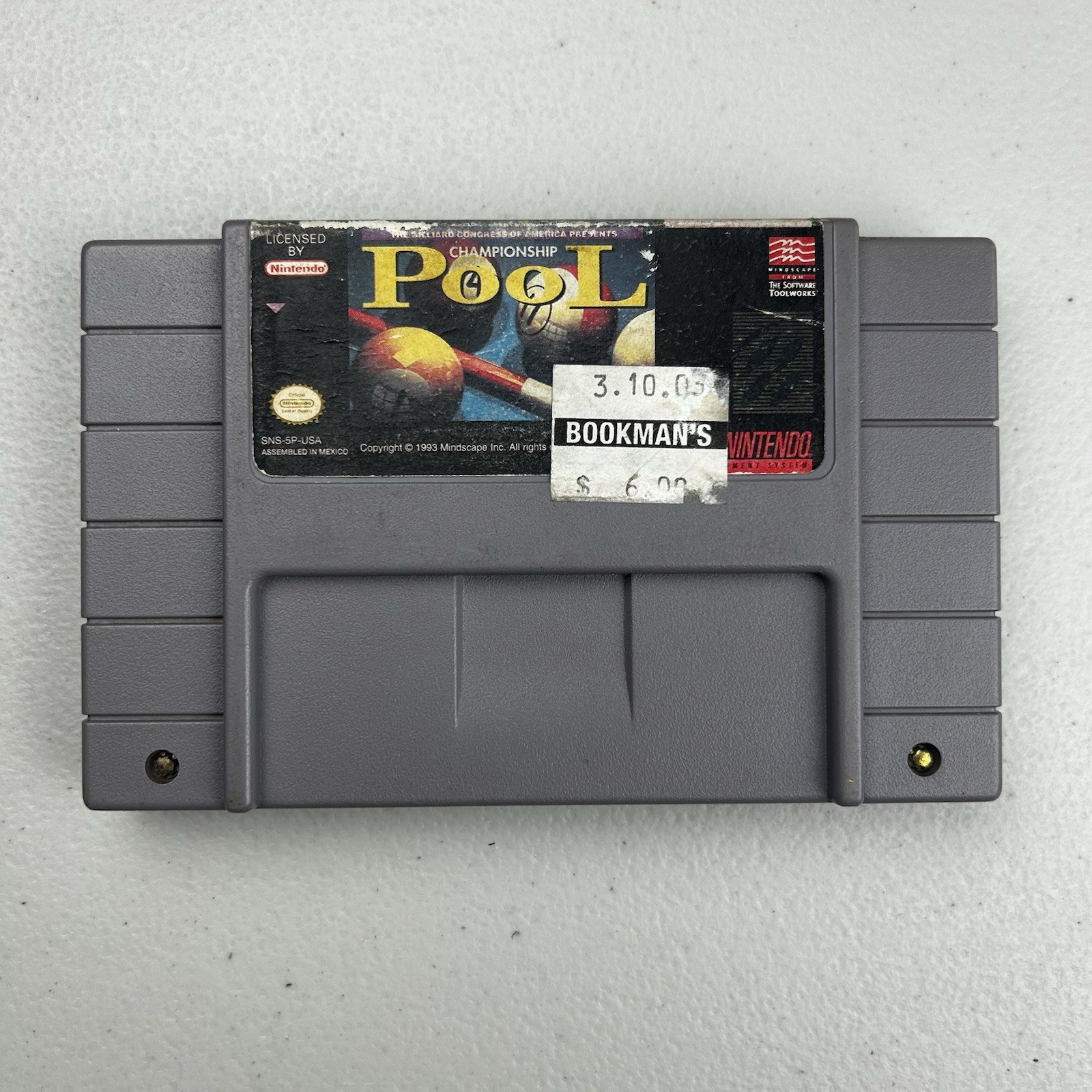CHAMPIONSHIP POOL (Super Nintendo SNES) Original Game