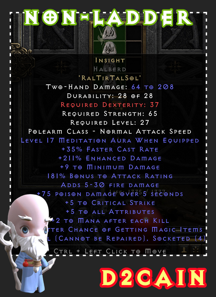 Diablo 2 SC⭐️Non-Ladder⭐️Made Insight Low/High Level⭐️PC/SWITCH/PS