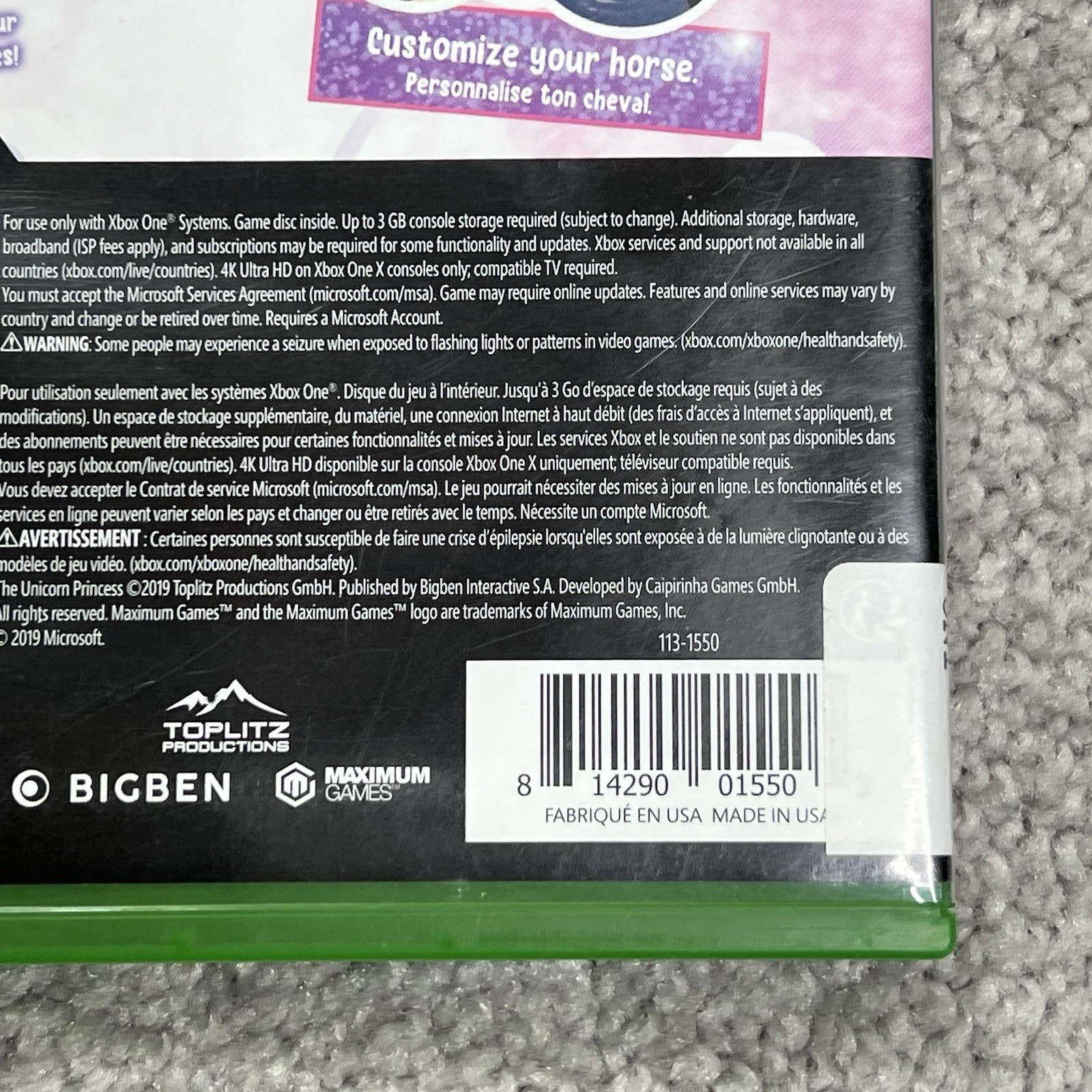 The Unicorn Princess Xbox One Microsoft Tested & Working