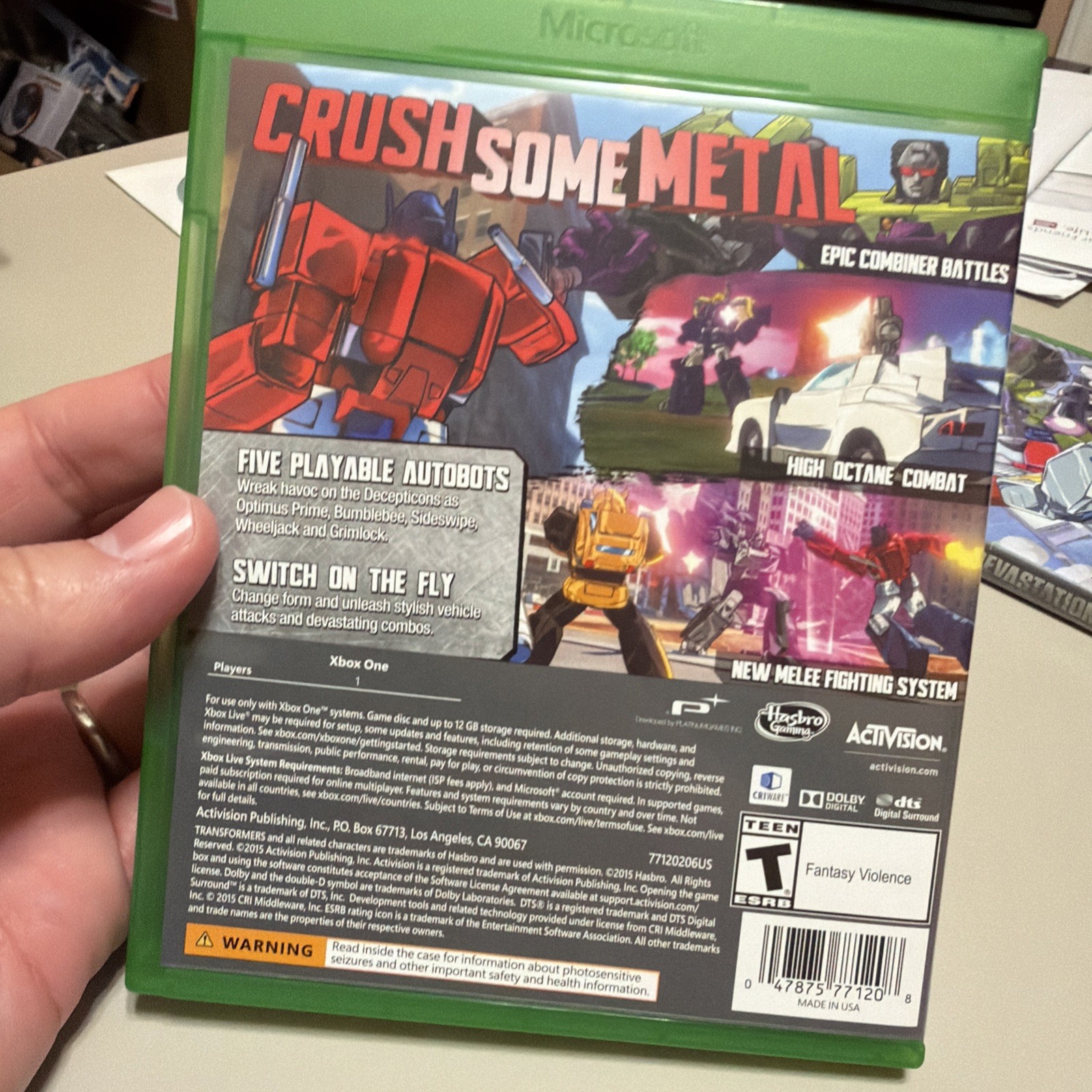 Microsoft Xbox One Transformers Devastation 2015 Video Game