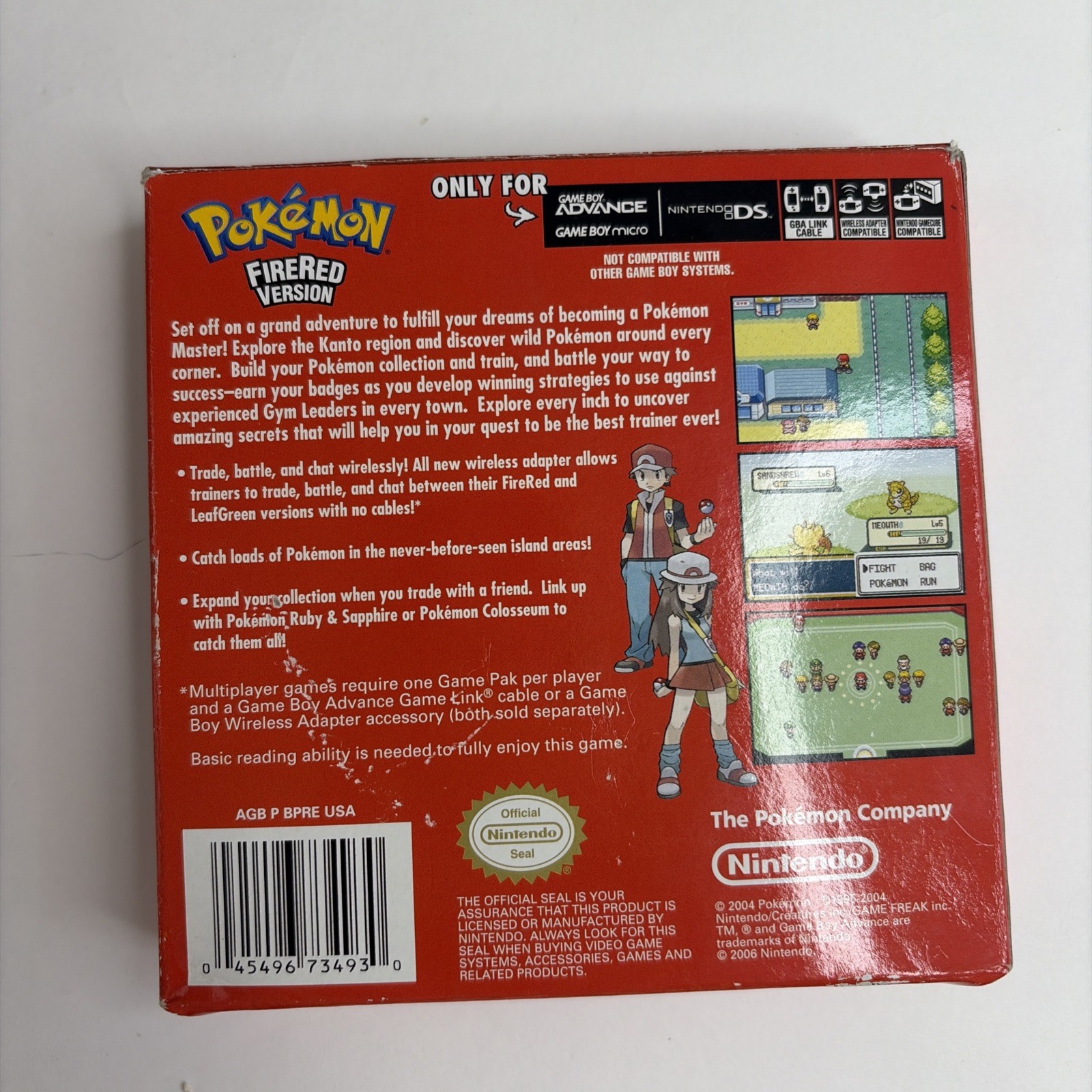 NICE Authentic Pokemon FireRed & LeafGreen COMPLETE Box Game Boy Advance GBA CIB