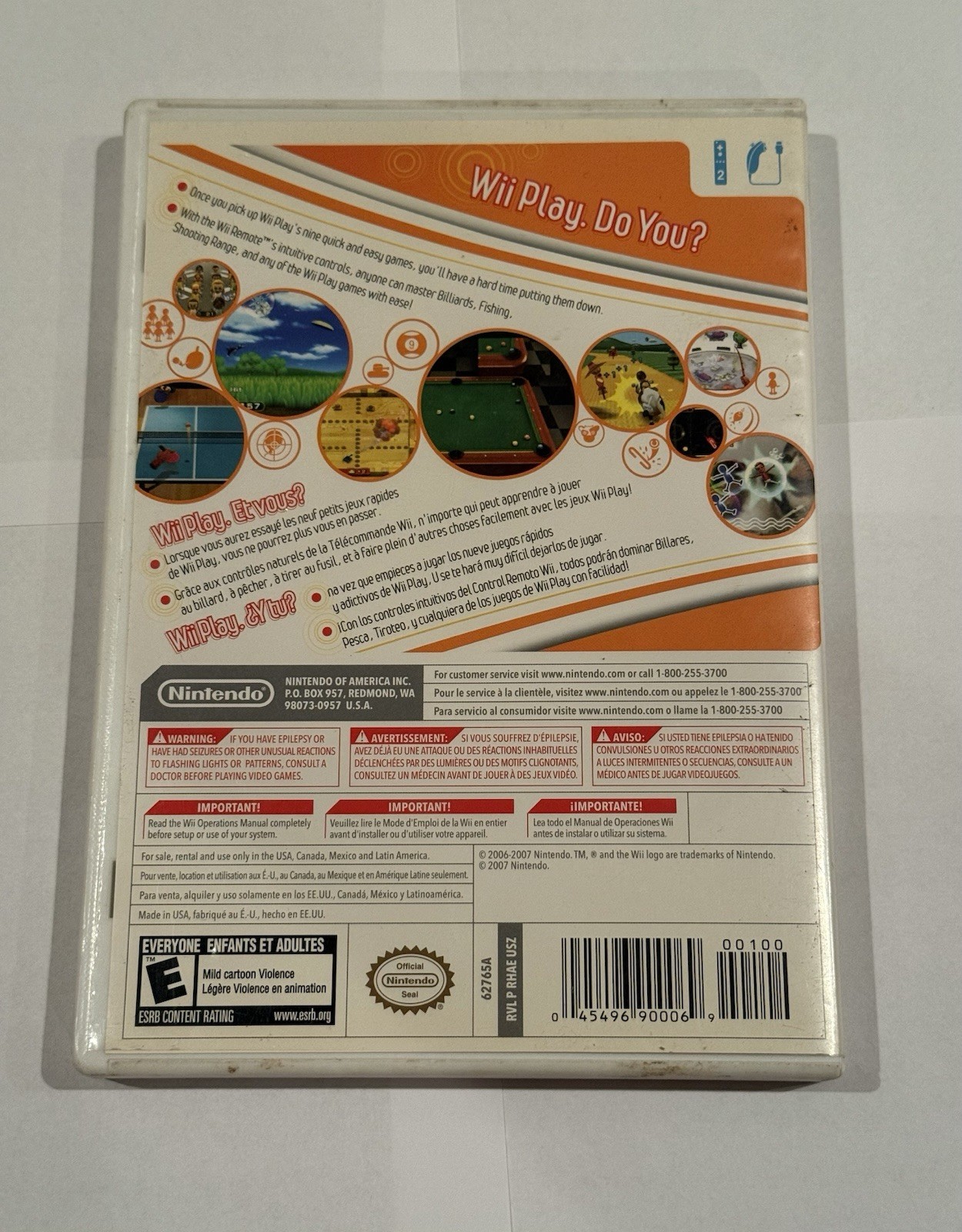 Wii Play (Nintendo Wii, 2007) Complete with Manual USED Works Has Scratches