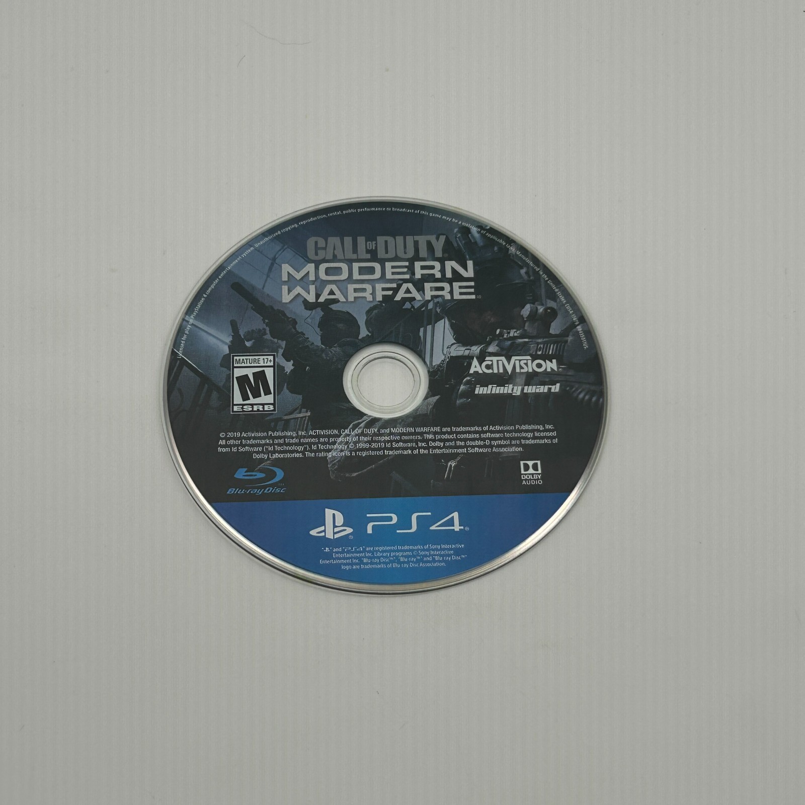 Call of Duty: Modern Warfare Loose Disc Only (Sony PlayStation 4, 2019)
