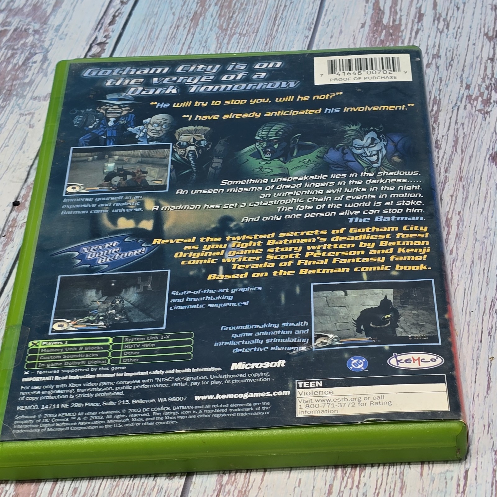 Batman: Dark Tomorrow (Microsoft Xbox, 2003)