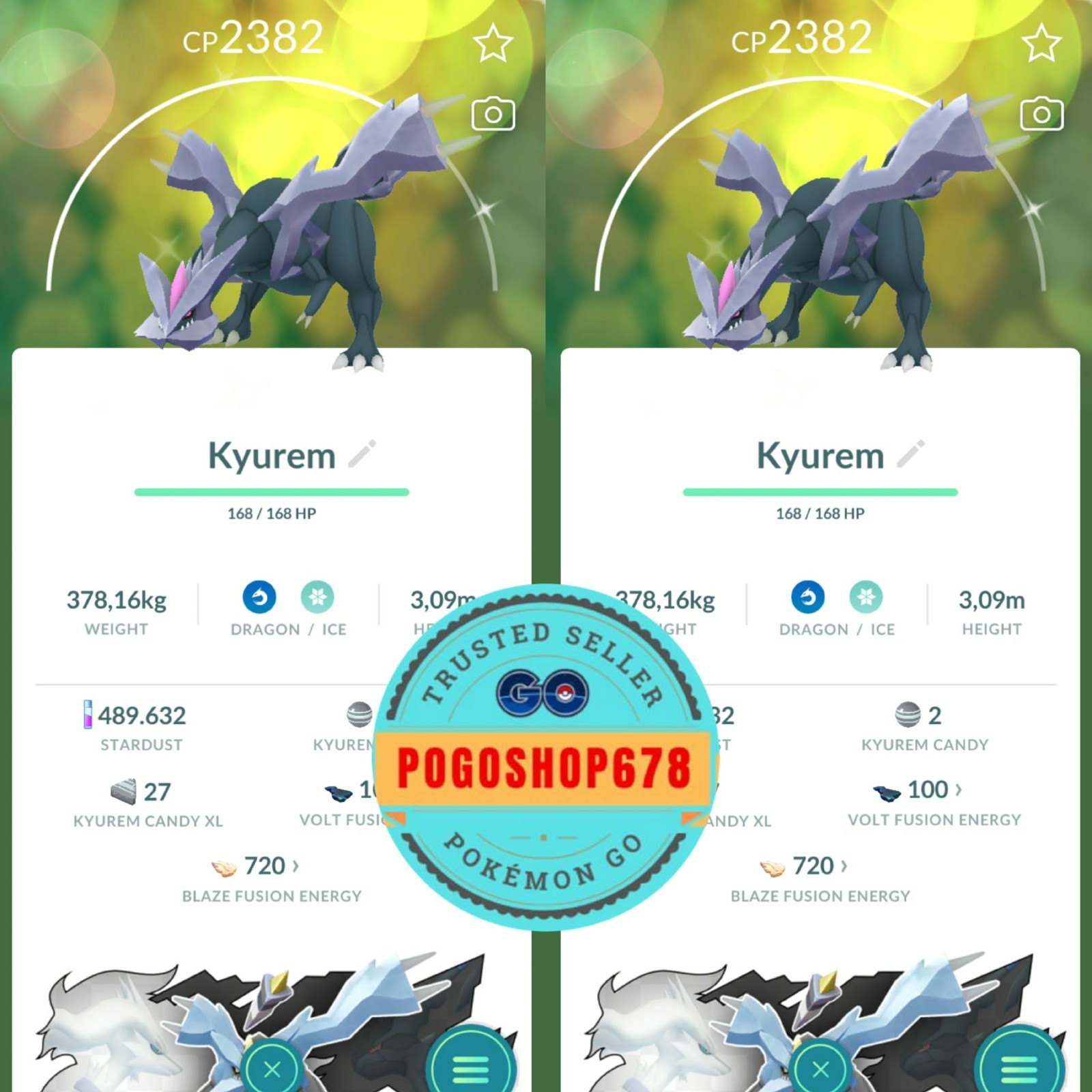 Pokémon PTC Go – Shiny Kyurem ✨ Mini or Trade