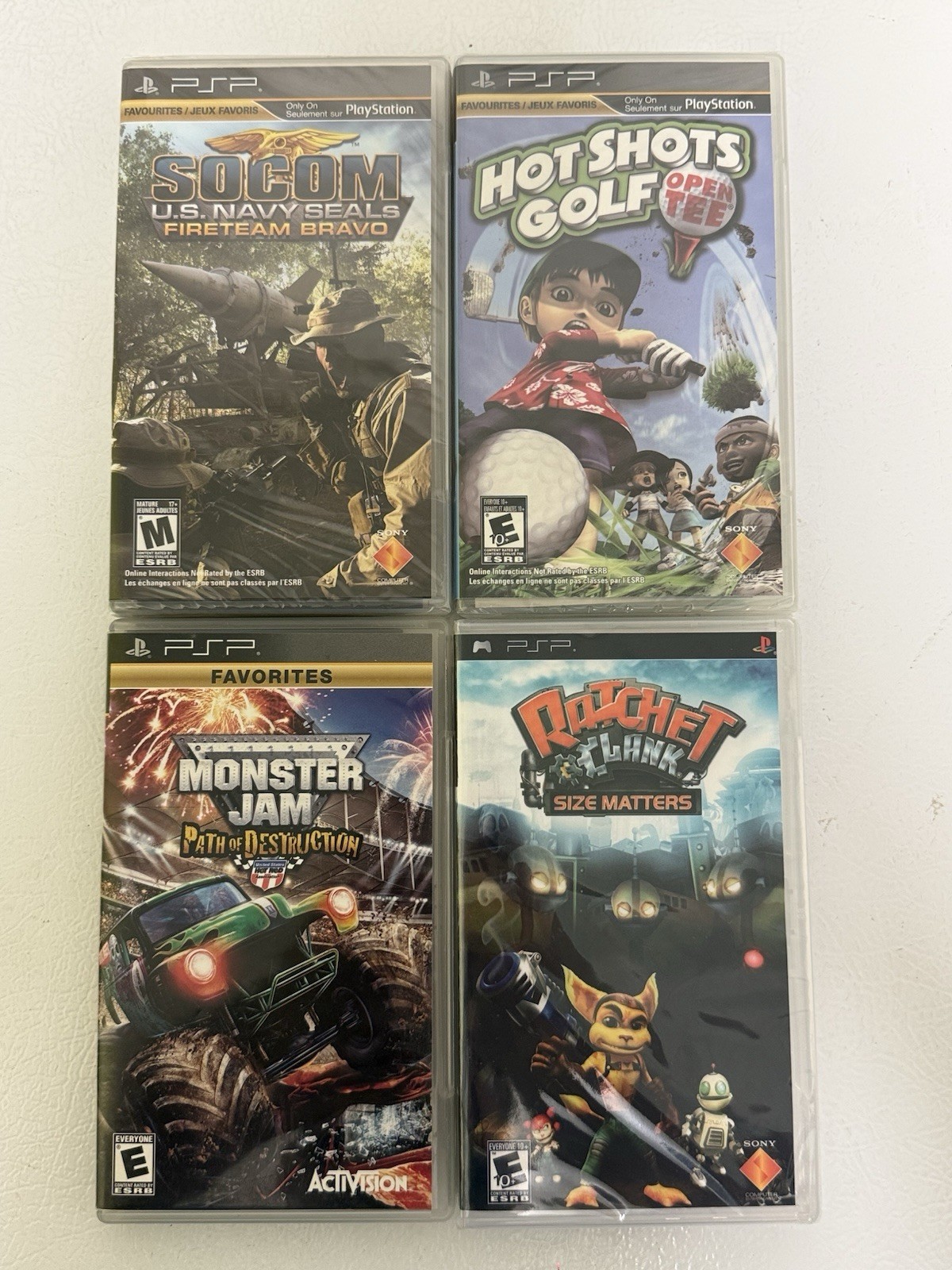 PSP Bundle Socom Ratchet & Clank, Hot Shots Golf, Monster Jam. 3 New Sealed