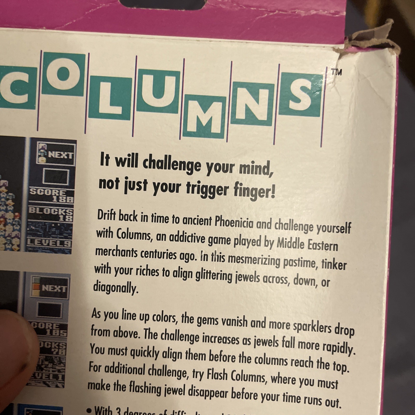 Columns Sega Game Gear Complete with/Manual CIB Tetris Second Release Boxhaswear