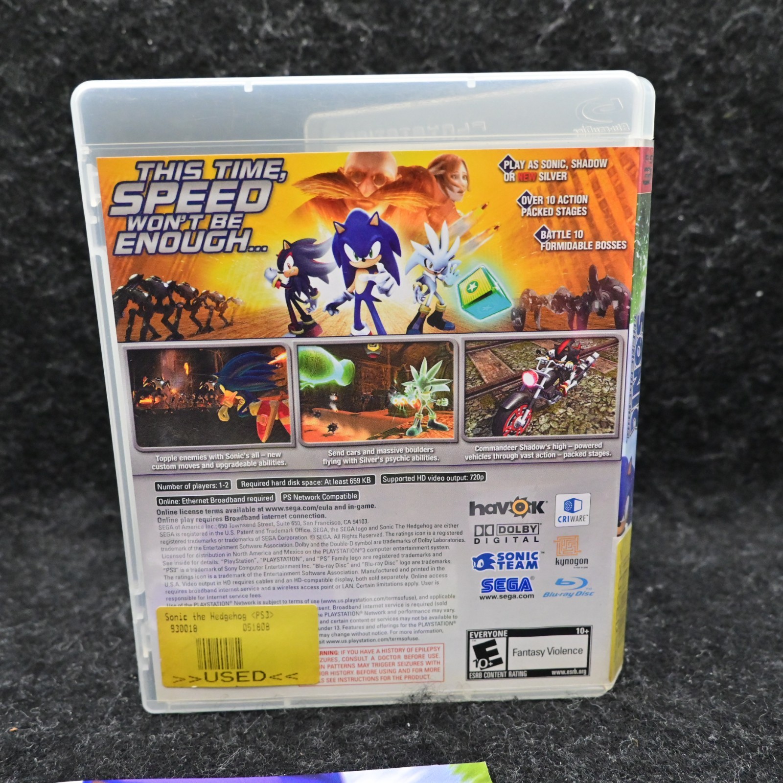 Sonic the Hedgehog (Sony PlayStation 3, 2007) CIB! PS3 Complete W/ Manual! Works