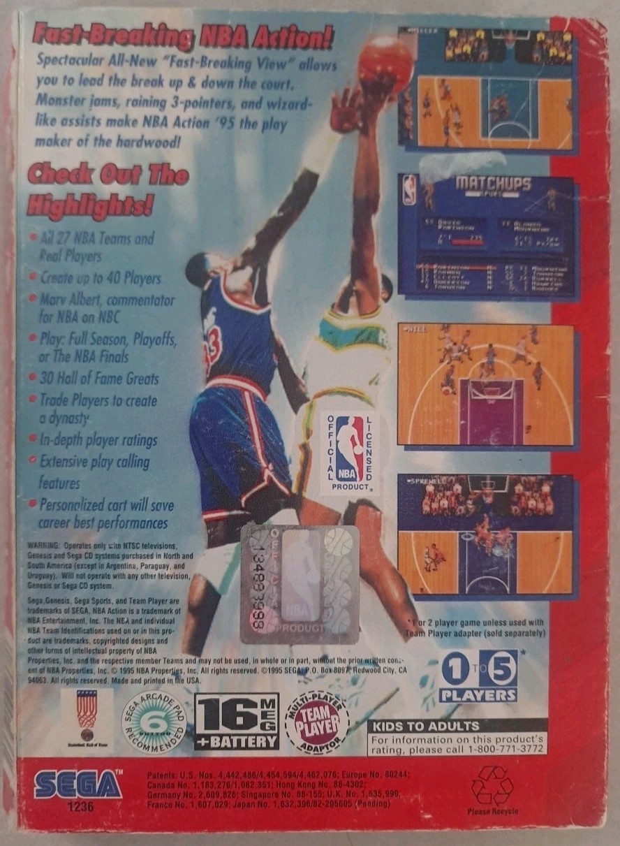 NBA Action ’95 Starring David Robinson (Sega Genesis, 1995) Missing Manual