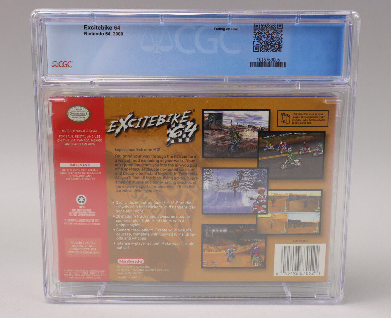 Excitebike 64 Nintendo N64 2000 New Factory Sealed CGC Graded 7.0 A+