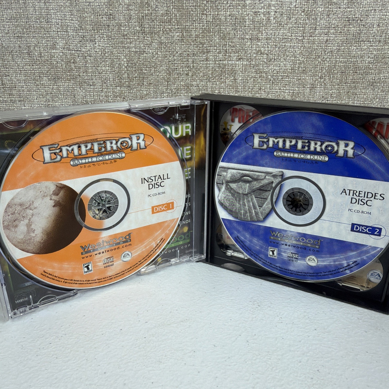 Emperor: Battle For Dune – Westwood Studio EA Games – 4 Disc Set: CD-ROM For PC