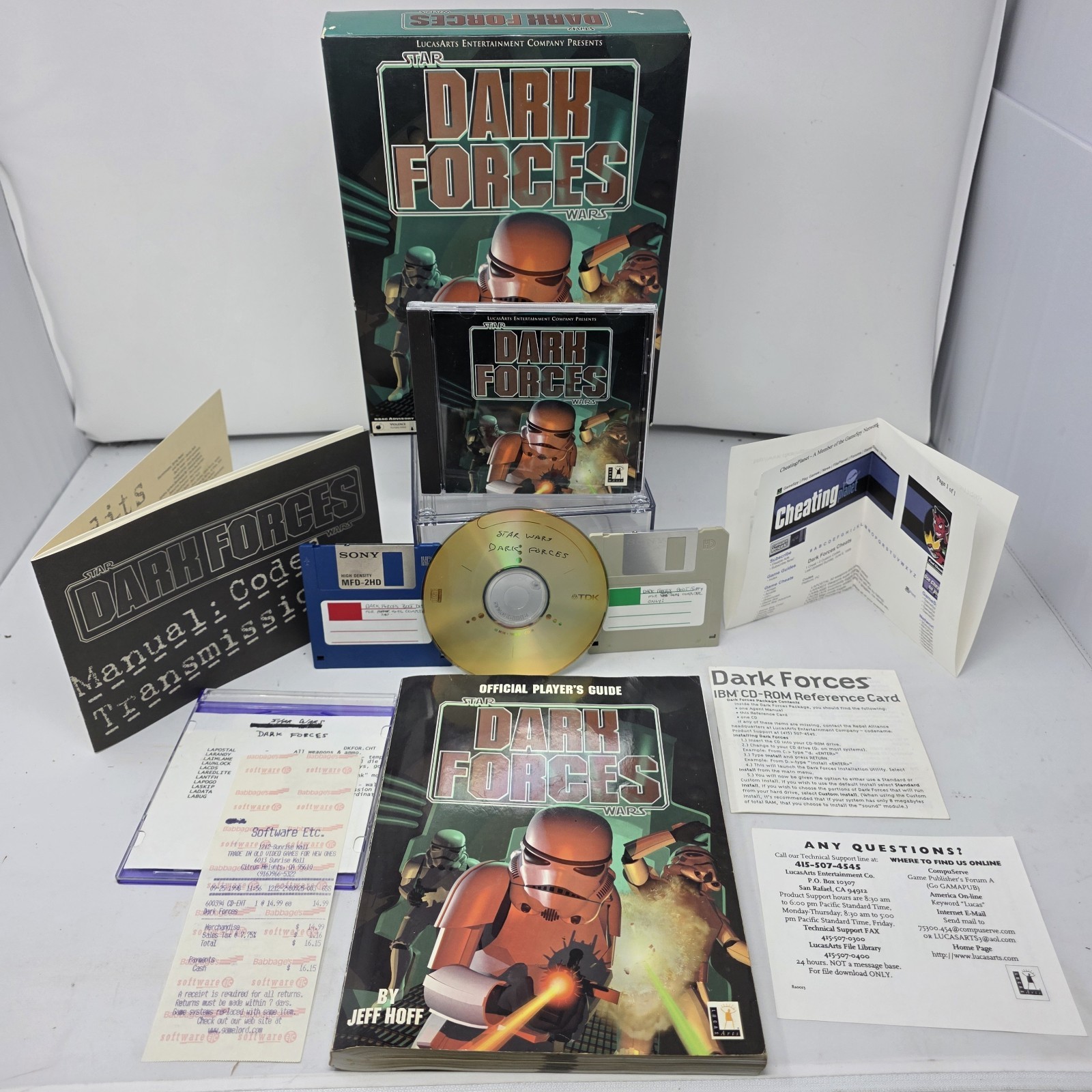 Star Wars Dark Forces PC Big Box Complete CIB Game Lot with Players Guide 1995