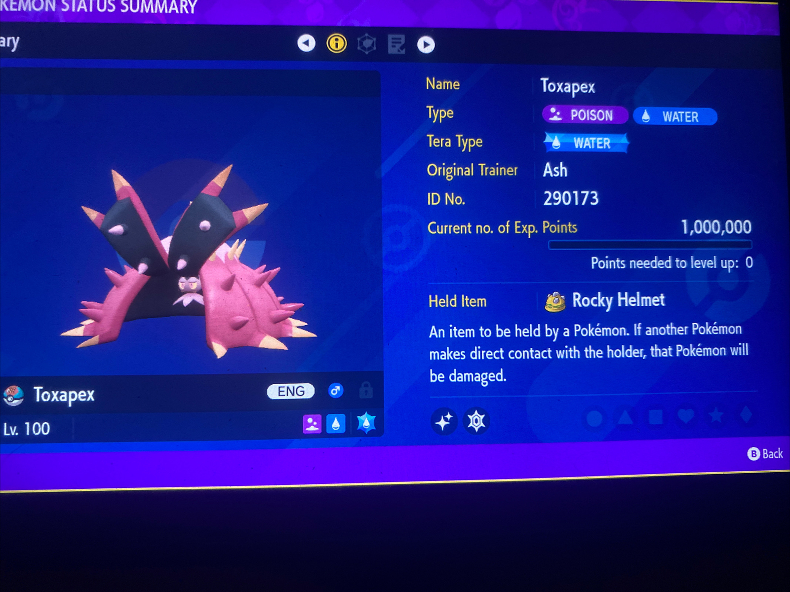 Pokemon Scarlet And Violet Shiny Toxapex 6IV Battle Ready Fast Delivery