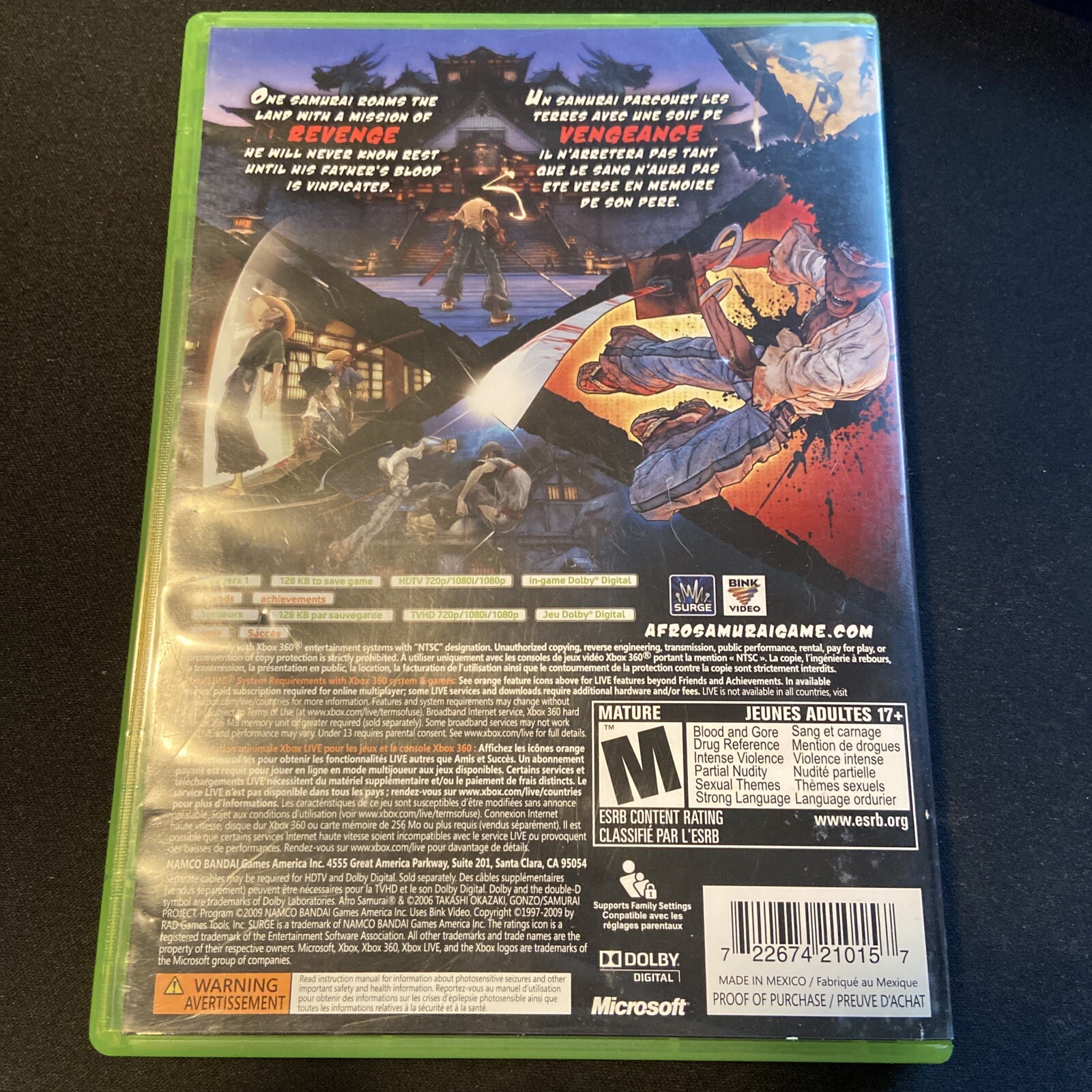 Afro Samurai (Microsoft Xbox 360, 2009) CIB