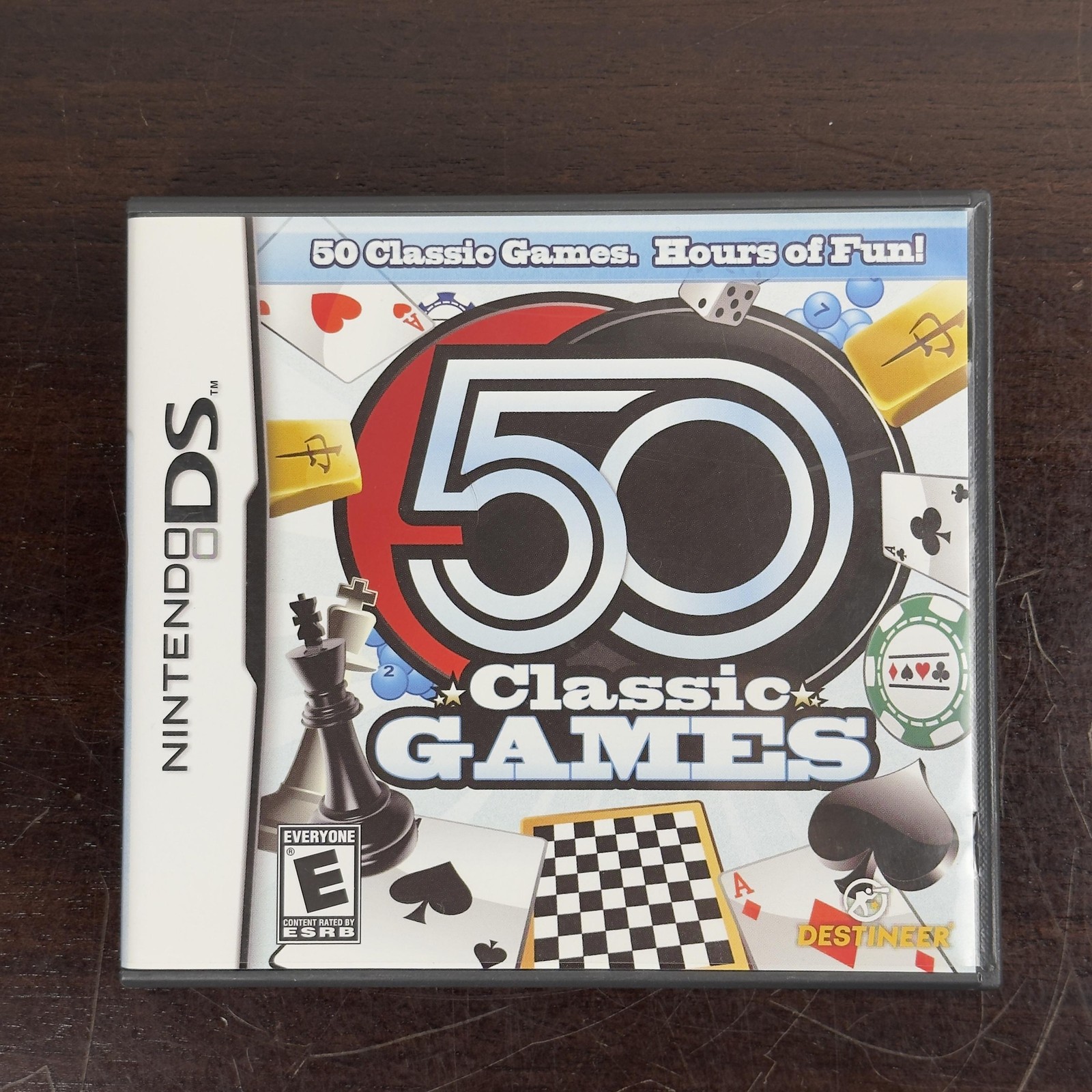 50 Classic Games Nintendo DS Game CIB E Destineer NTSC Family Board Card Games