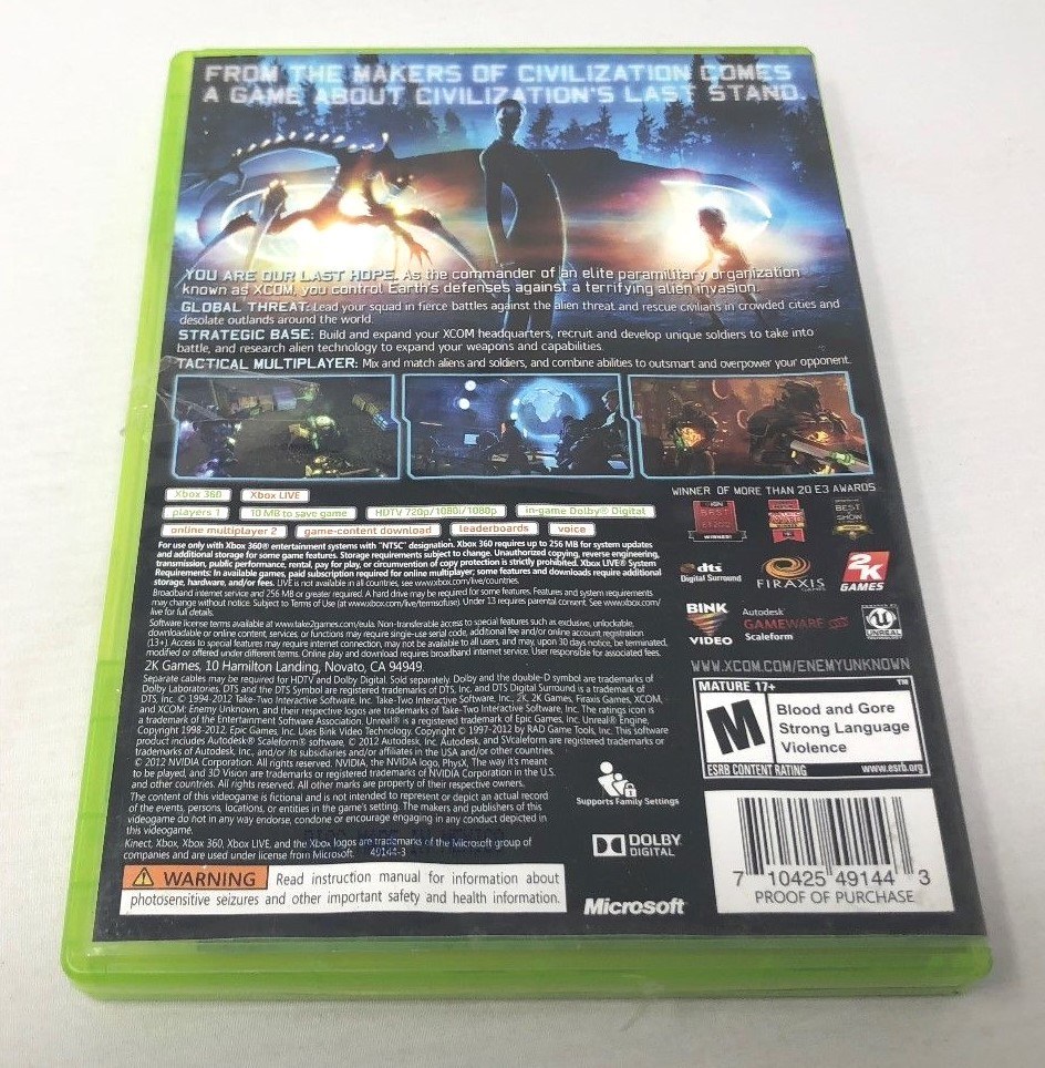 XCOM: Enemy Unknown Xbox 360 – Very Good Con. –