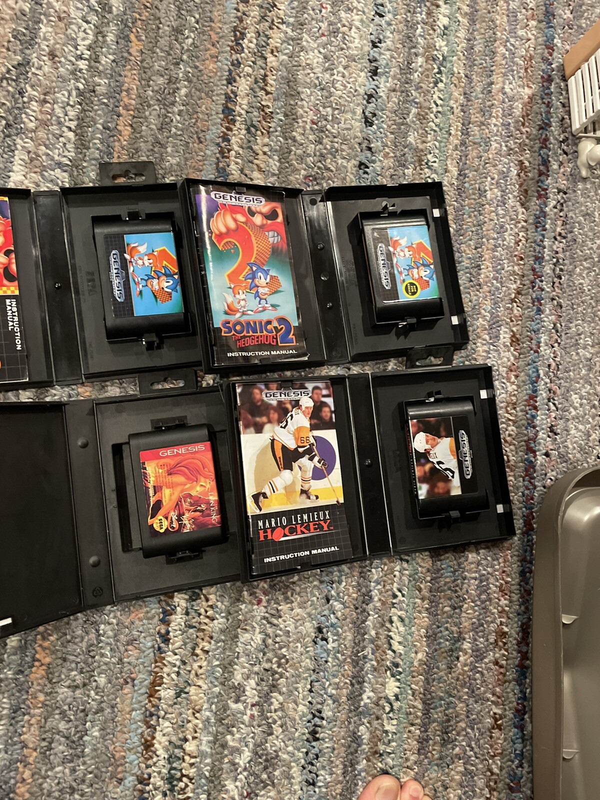 Sonic the Hedgehog and Sonic 2 X2 Lion King, Aladdin. Sega Genesis. 6 game lot