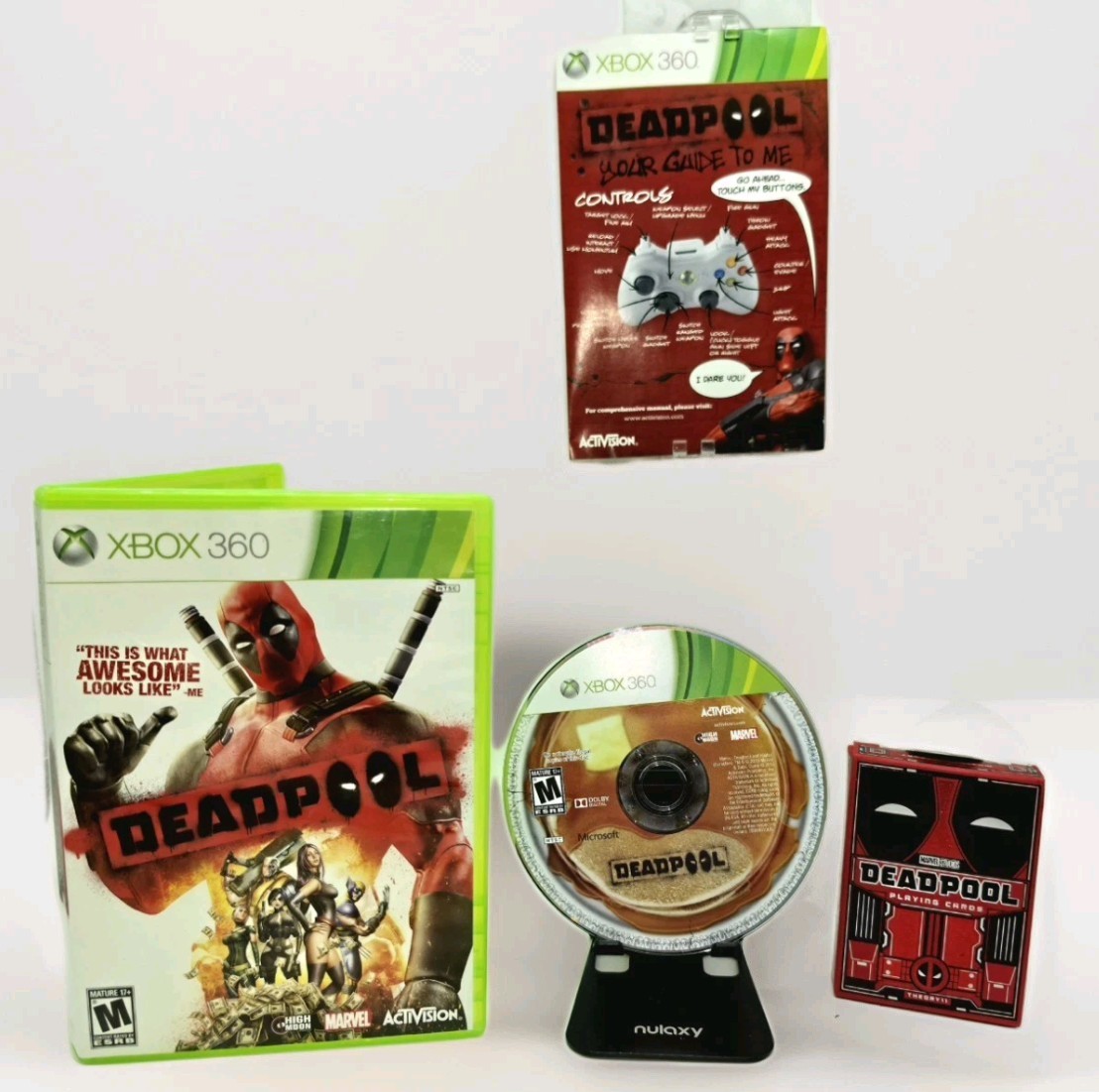 Deadpool Xbox 360 Bundle Scratch Free Near Mint CIB Game DP Playing Cards