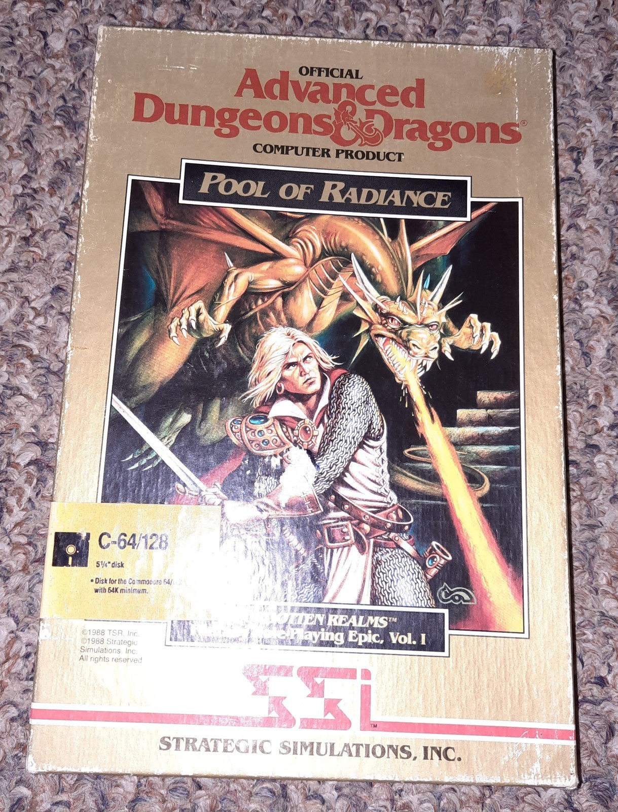 Dungeons & Dragons Pool of Radiance Commodore 64/128 CIB Bonus Discs Complete