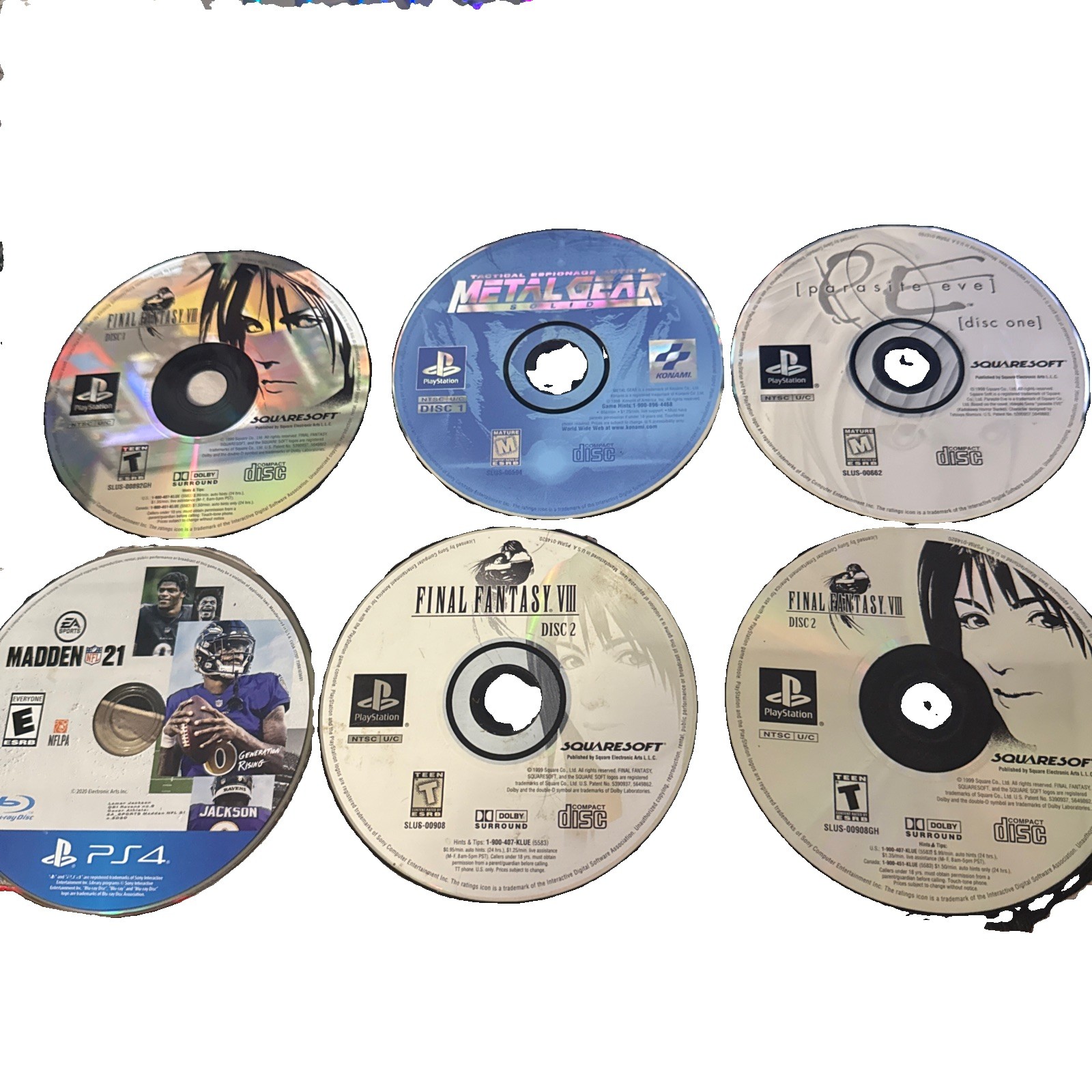 Mixed Lot of Video Games Disk Only 6ct
