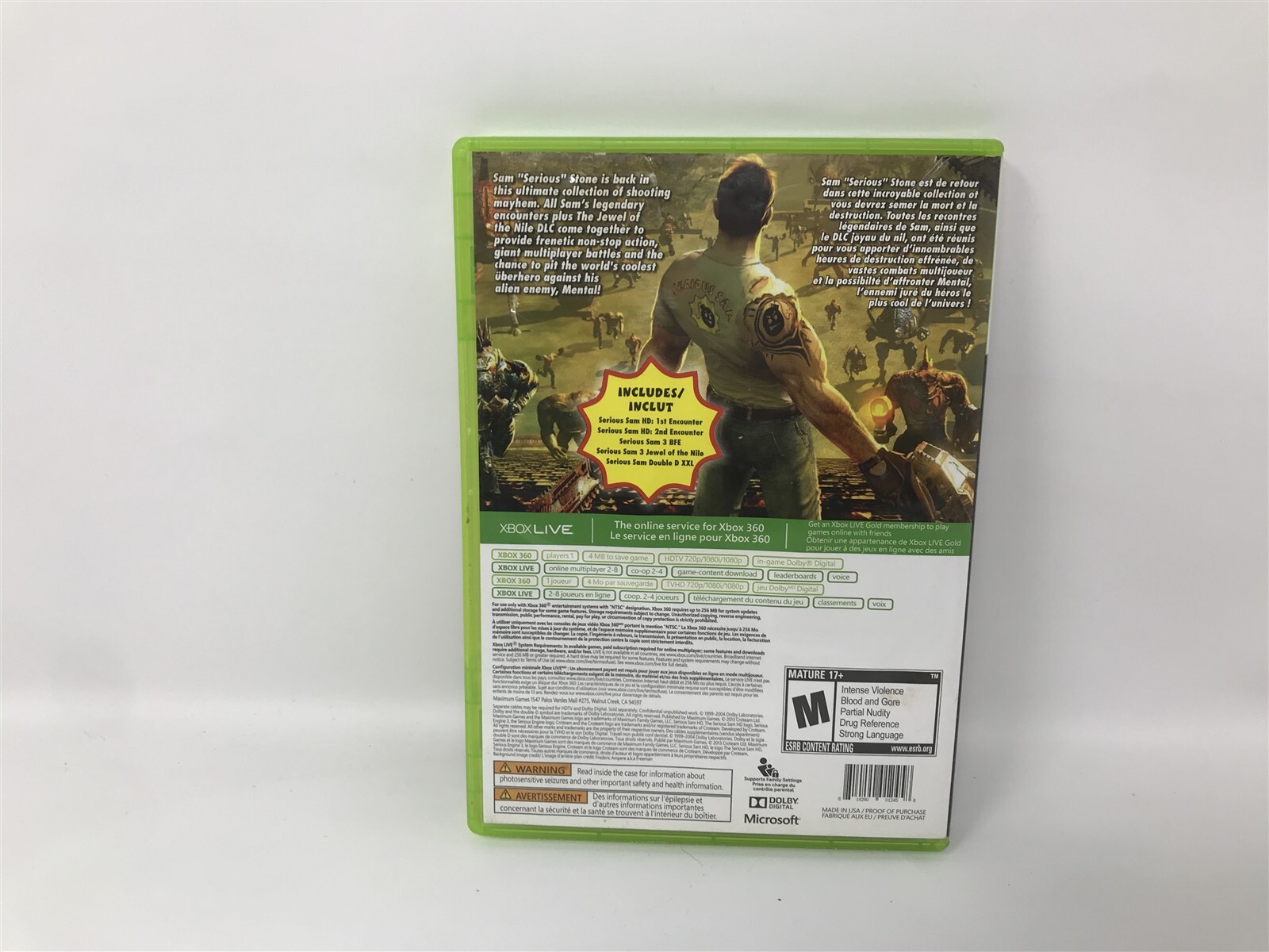 The Serious Sam Collection – Microsoft Xbox 360 – Complete In Box CIB — RARE