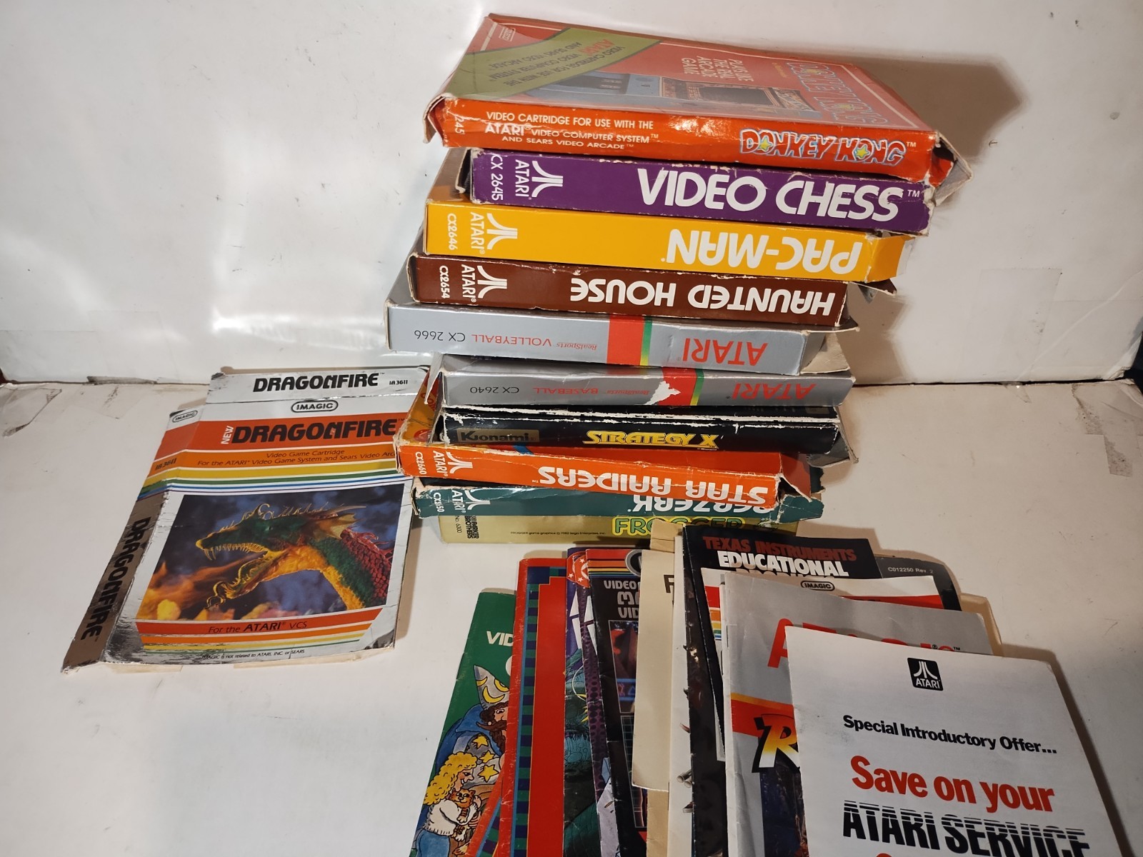 *Acceptable* Empty Atari 2600 Game Boxes & One Intellevision Game +Papers