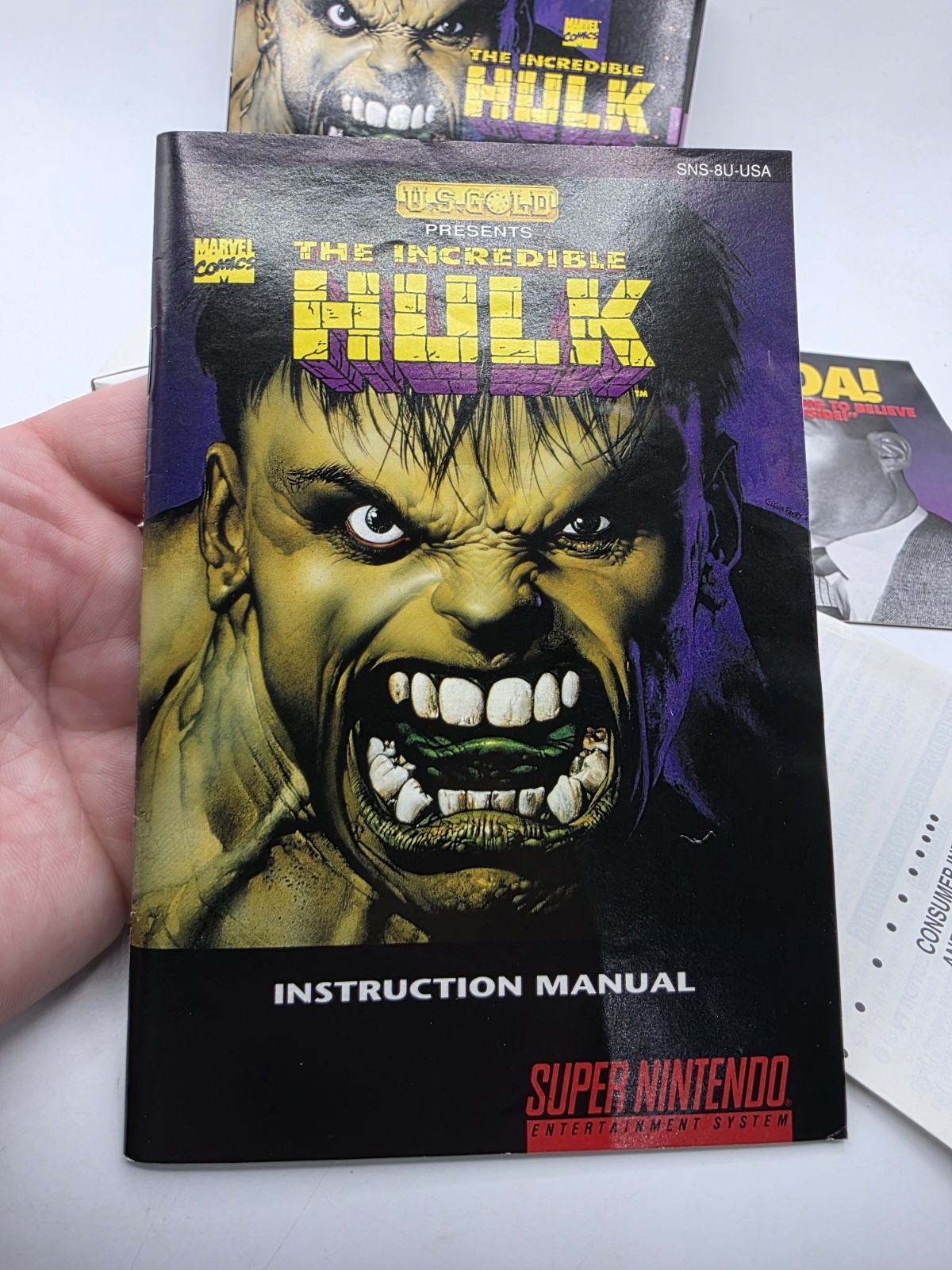 The Incredible Hulk Super Nintendo SNES Fully Complete CIB Tested Works Rare